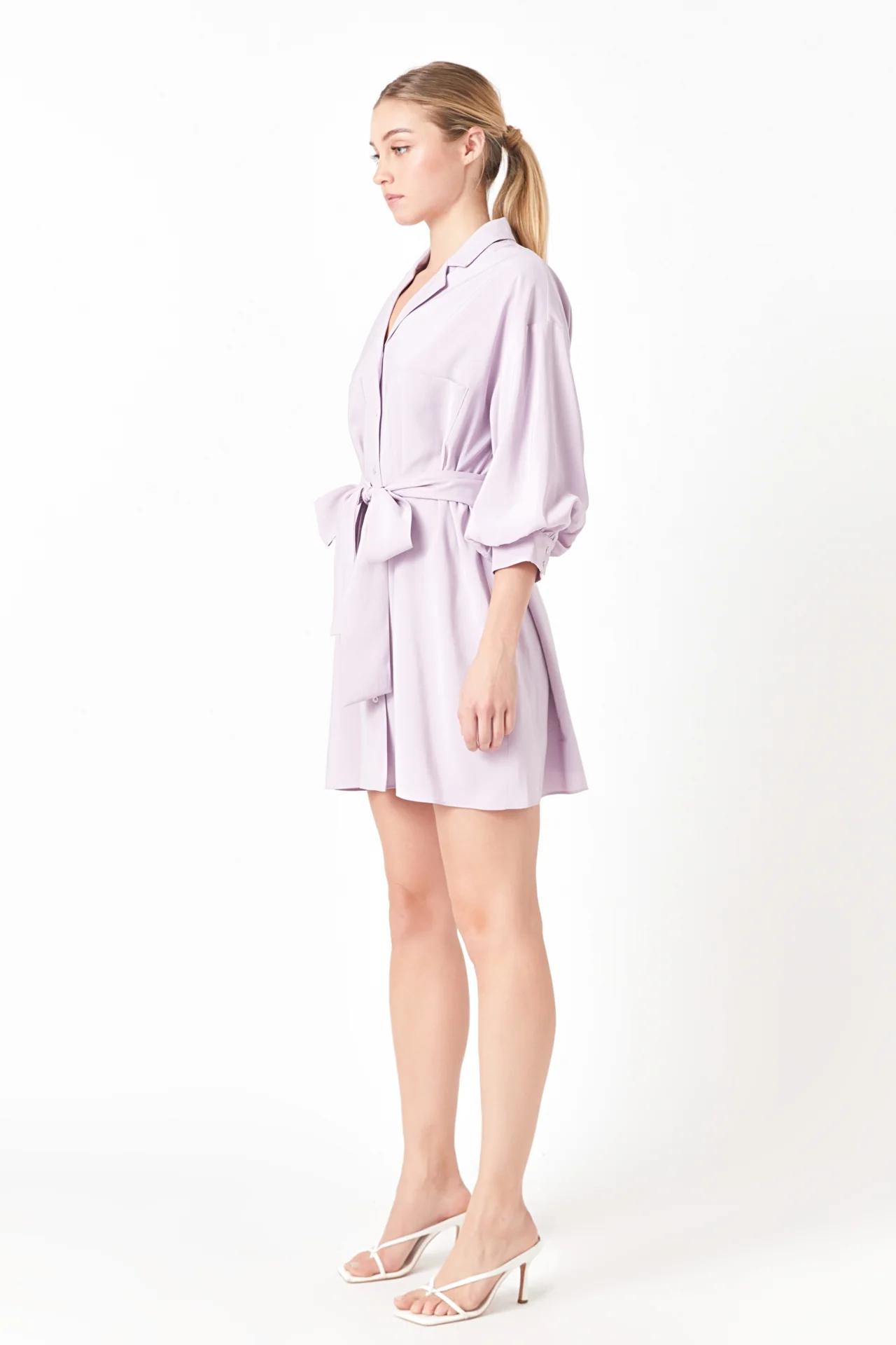 Belted Mini Shirt Dress
