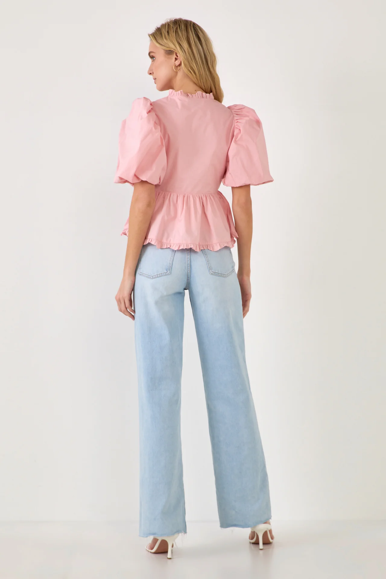 Puff Sleeve Peplum Top