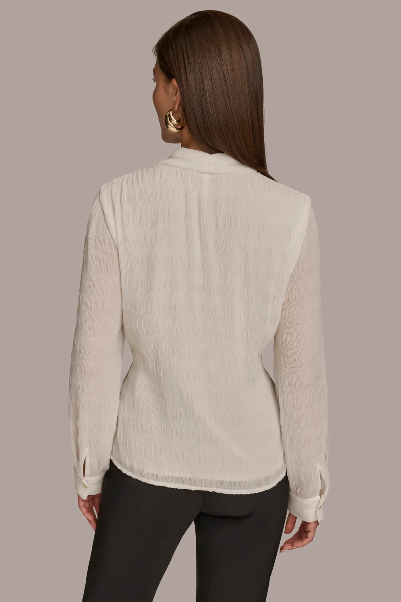 RIPPLE FAUX WRAP BLOUSE