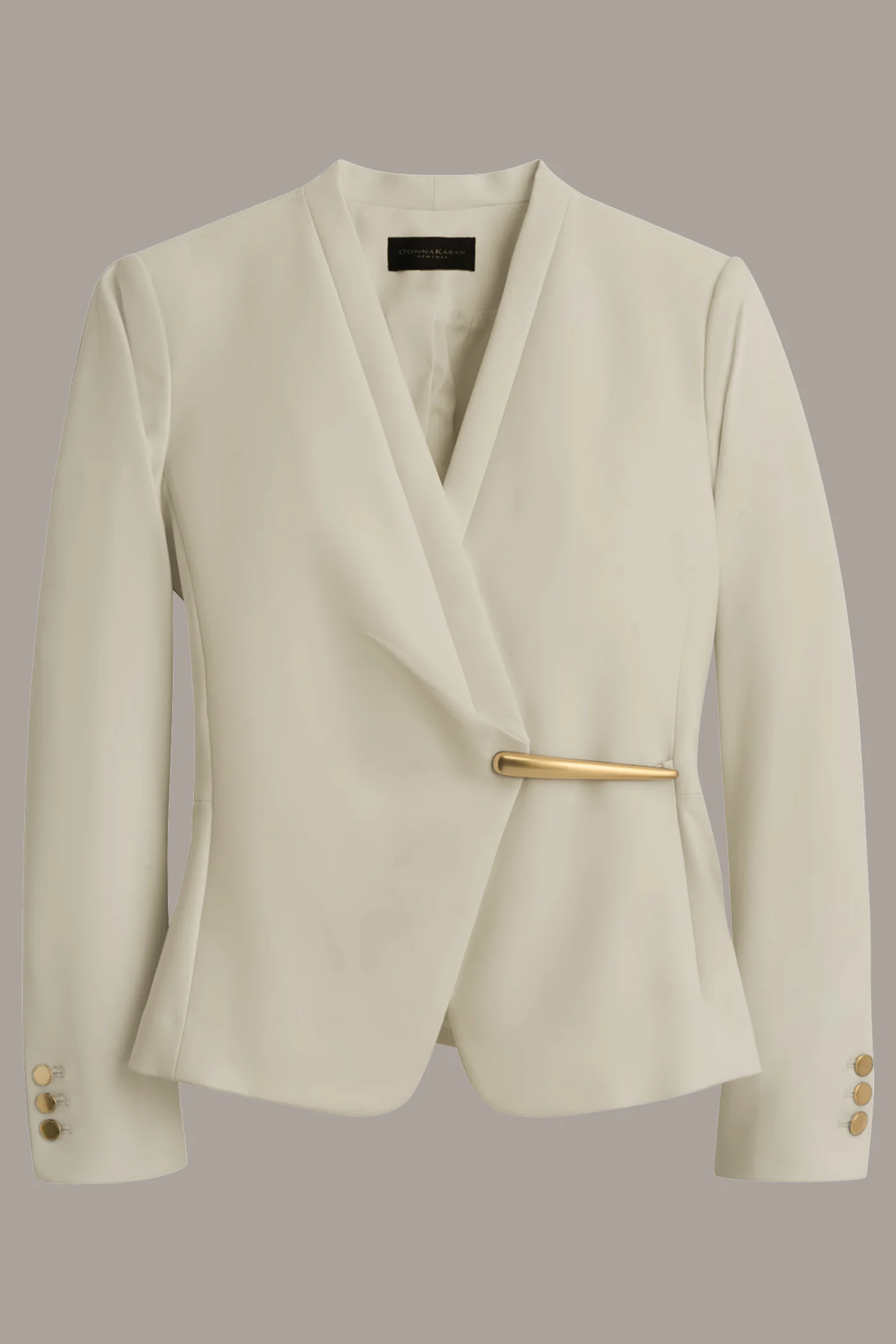 WRAP JACKET WITH BAR CLOSURE