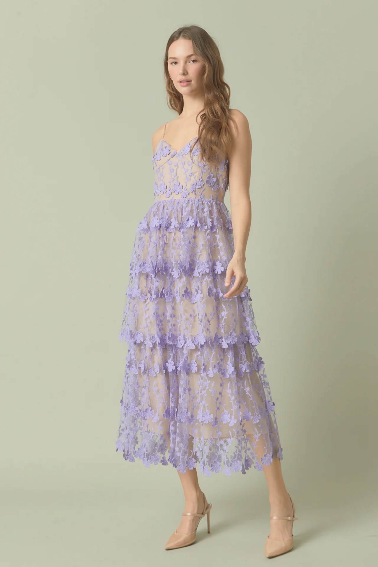 Crochet Layered Midi Dress