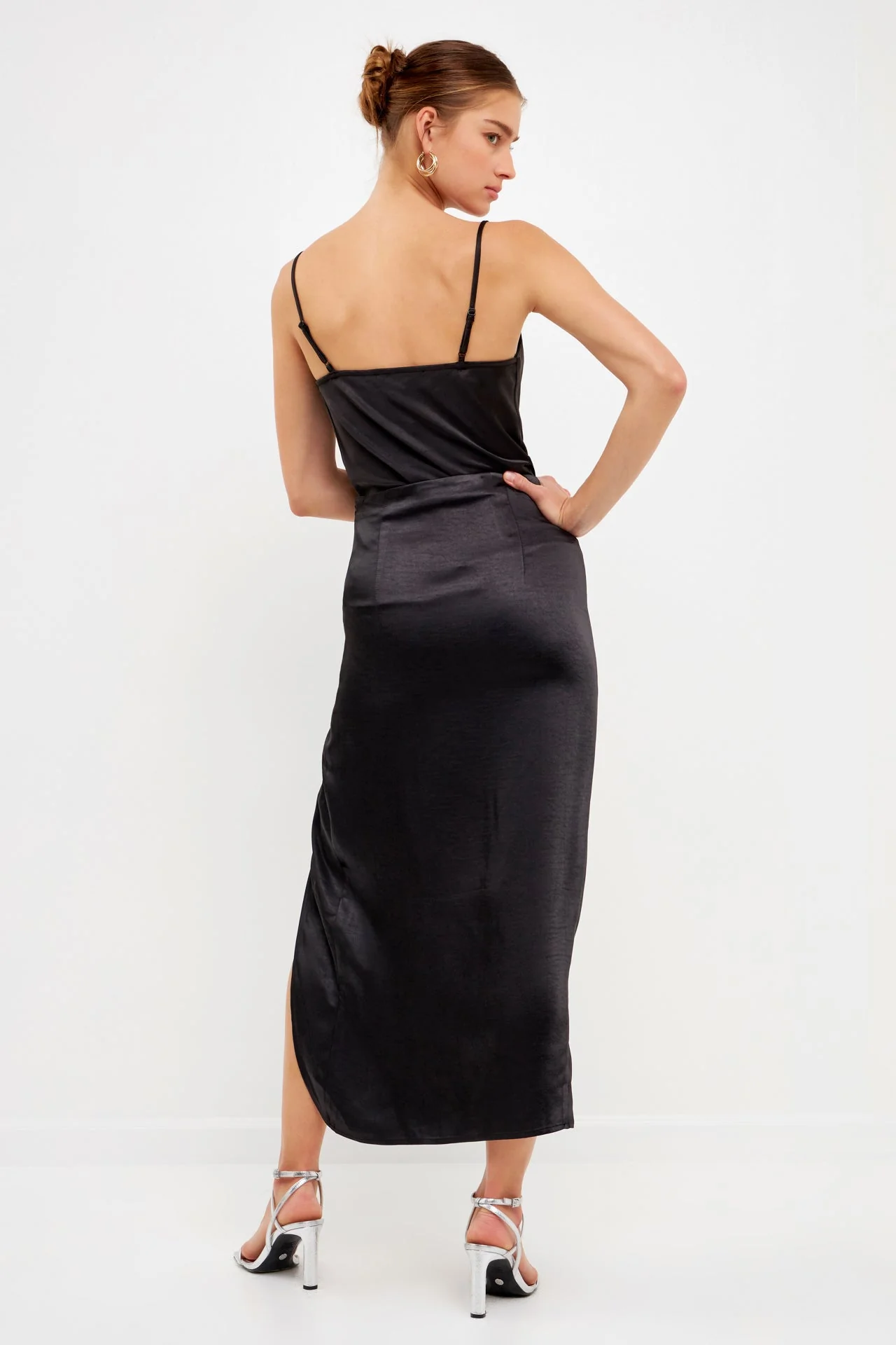 Front Slit Midi Skirt