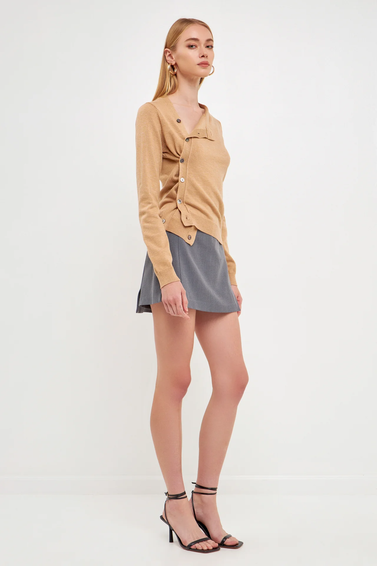 Knit Cardigan with Cross Over Buttons