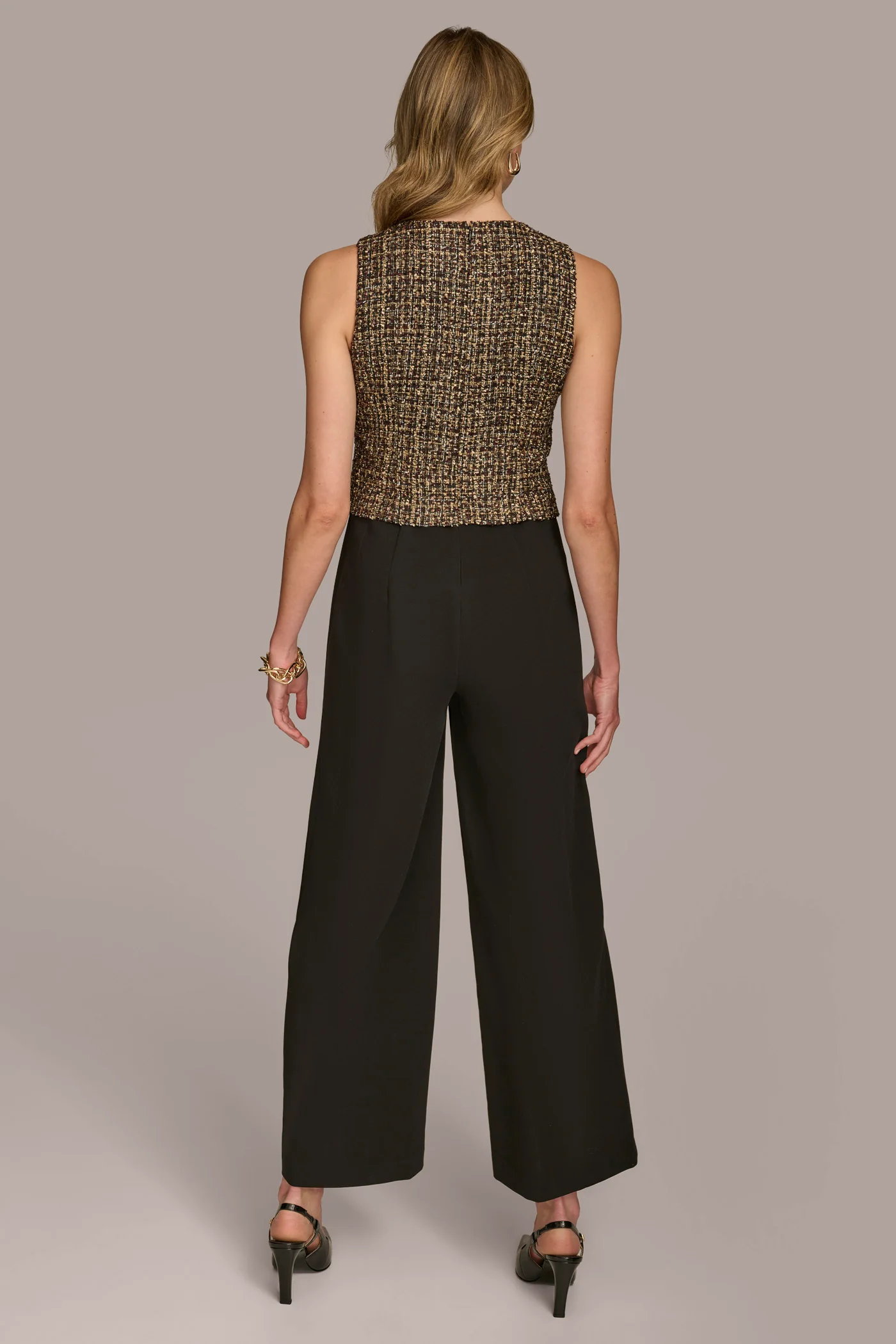 TAILORED JUMPSUIT WITH TWEED VEST