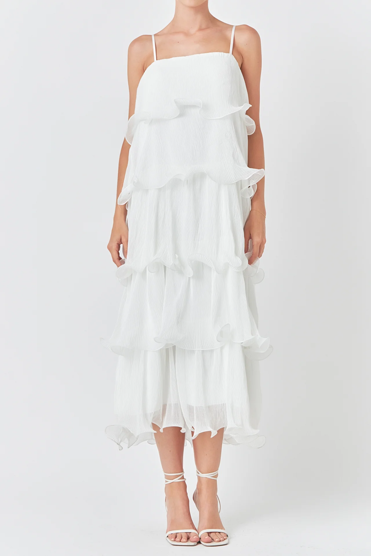 Pleated Tiered Long Dress