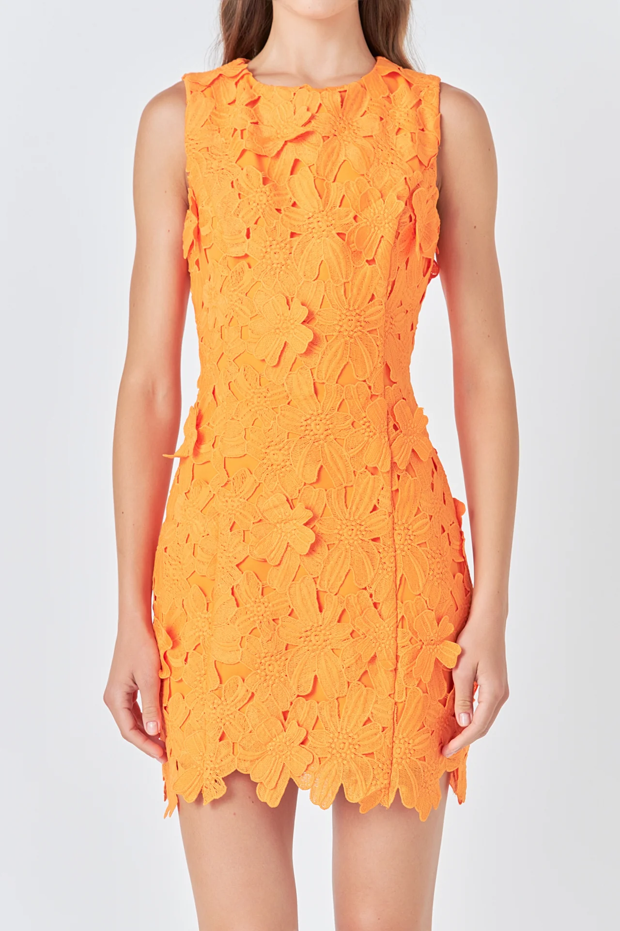 Floral Embroidered Mini Dress