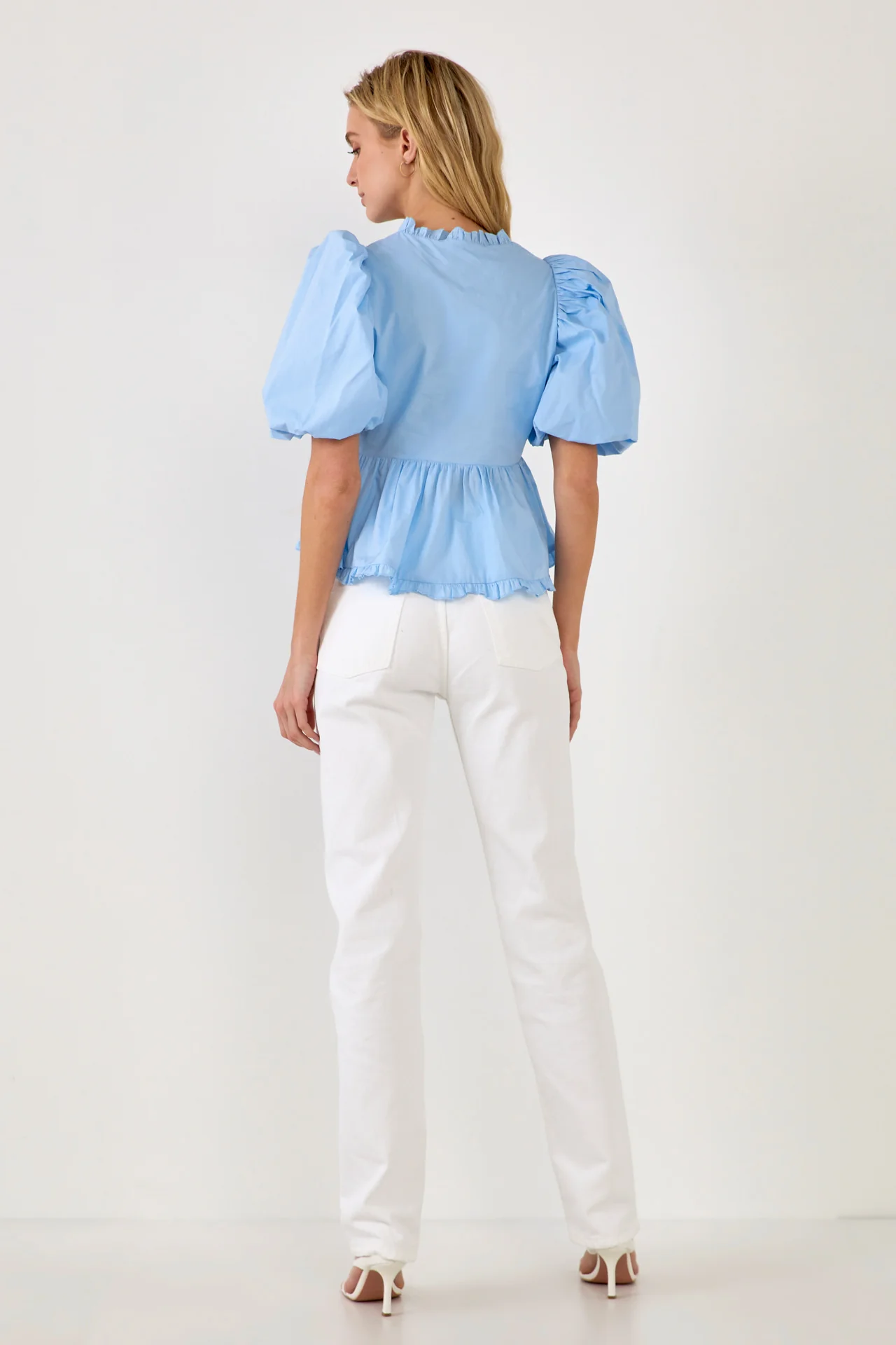 Puff Sleeve Peplum Top