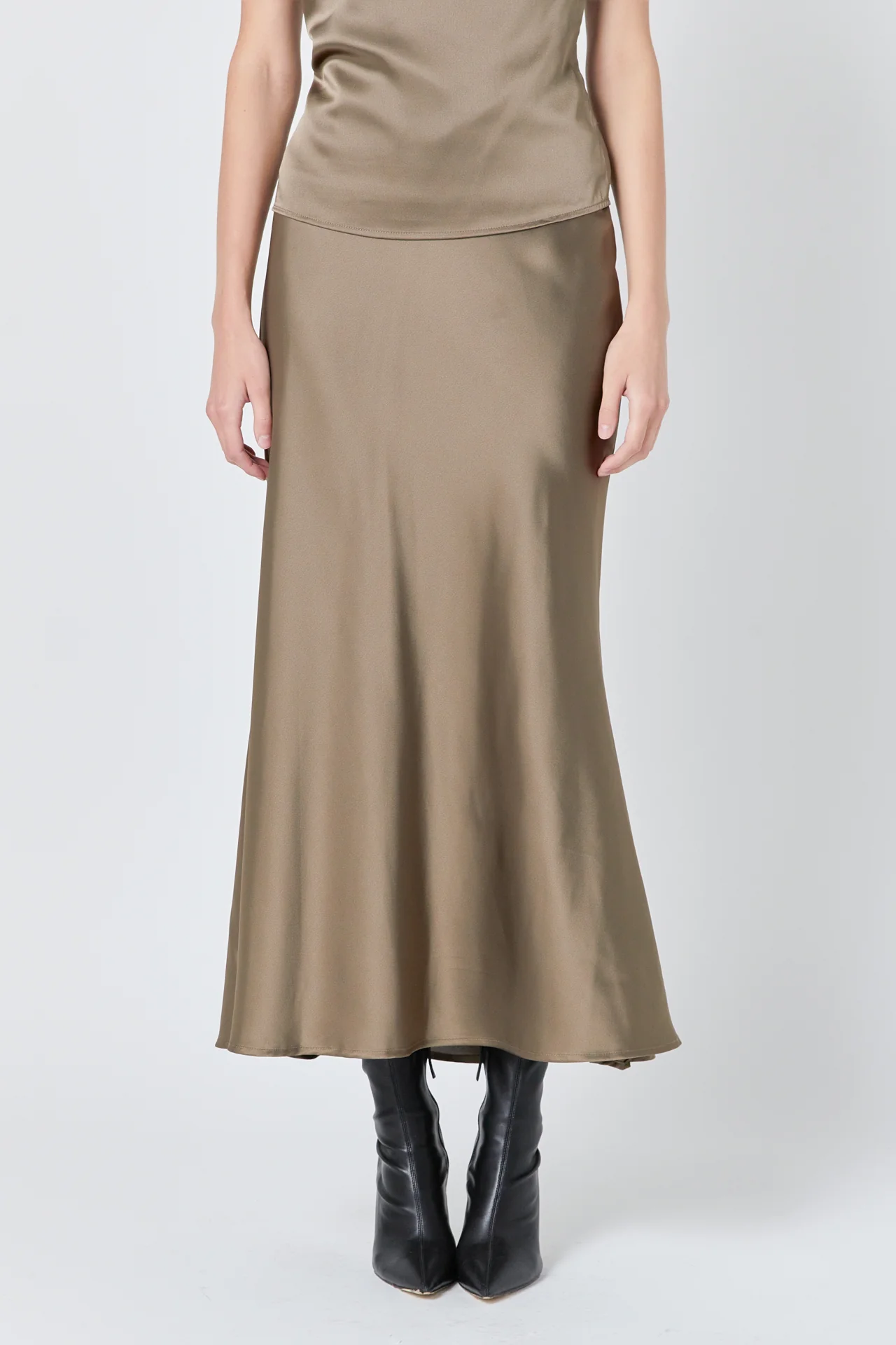 Satin Bias Maxi Skirt