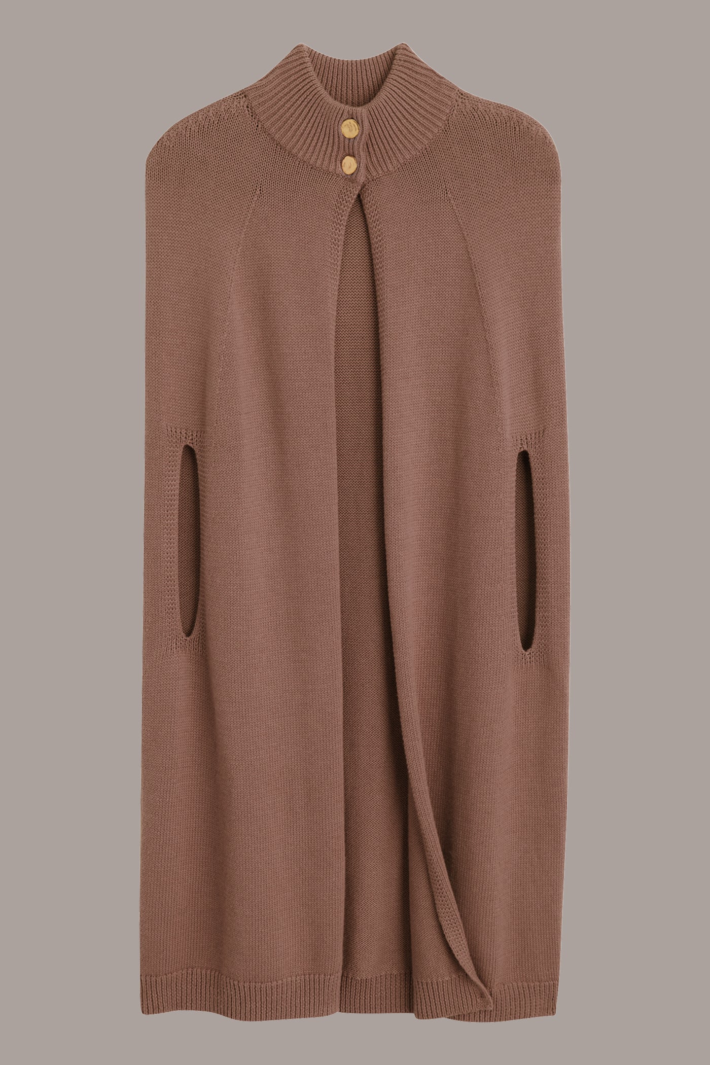 CAPE WITH BUTTON CLOSURE