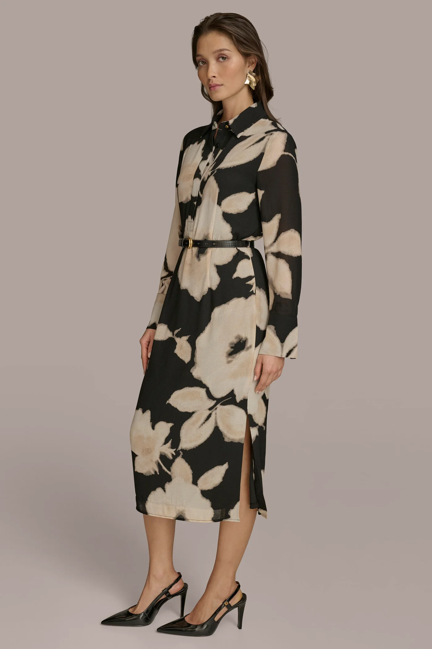 FLORAL A LINE MIDI DRESS