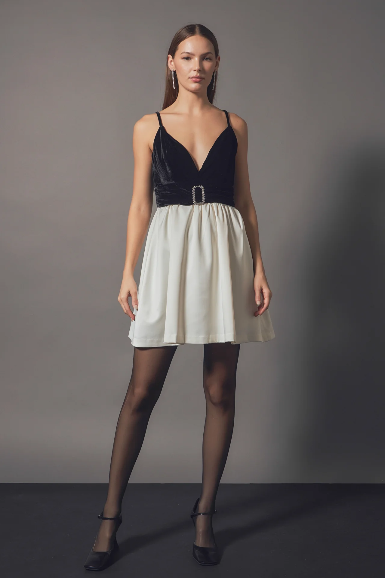Fancy Mixed Media Mini Dress