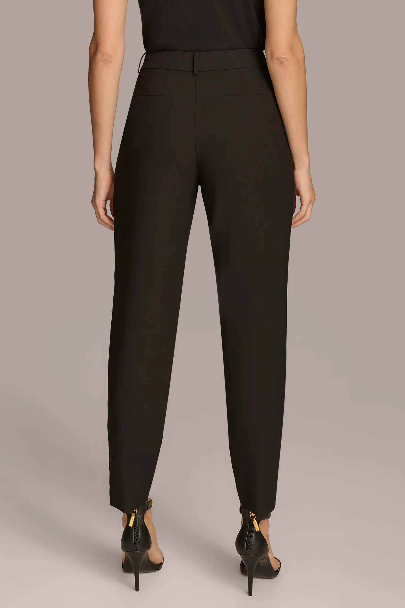 PLEATED SLIM LEG TROUSER