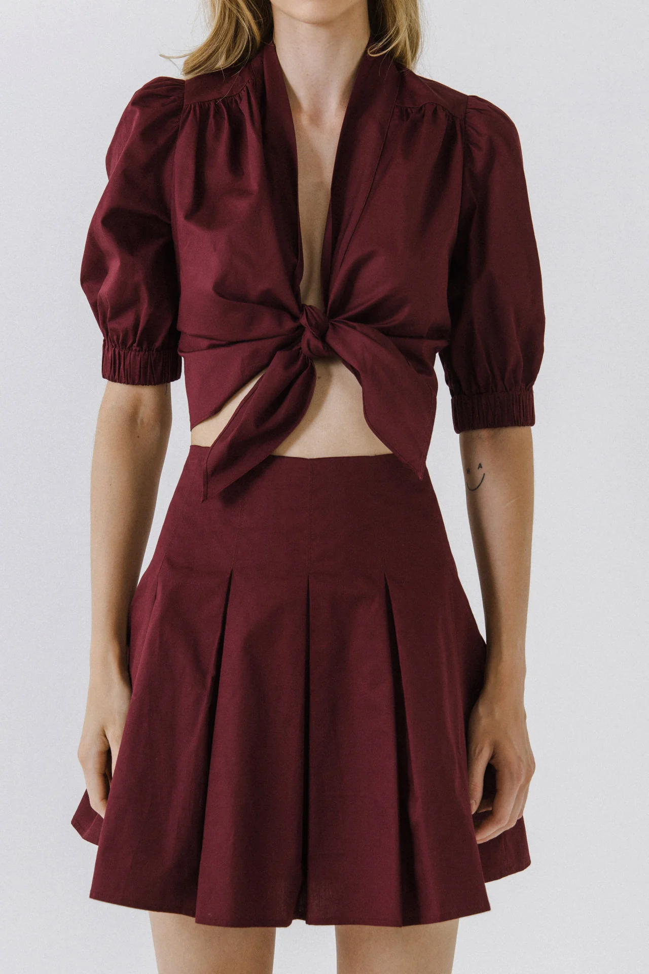 Tied Front Cropped Top
