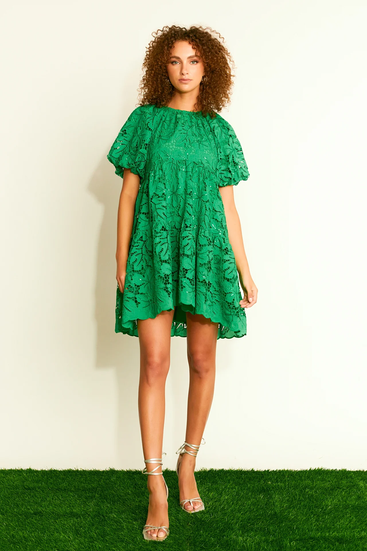 Sequins Tiered Mini Dress