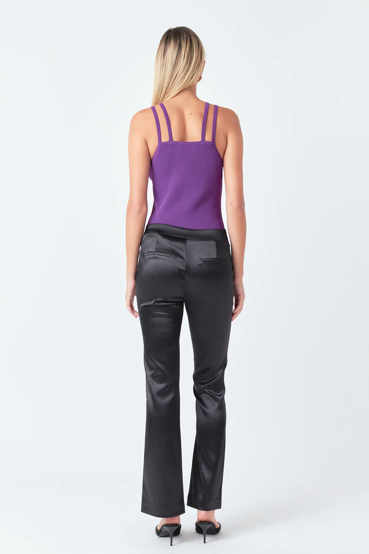 Strap Detail Fitted Knit Top