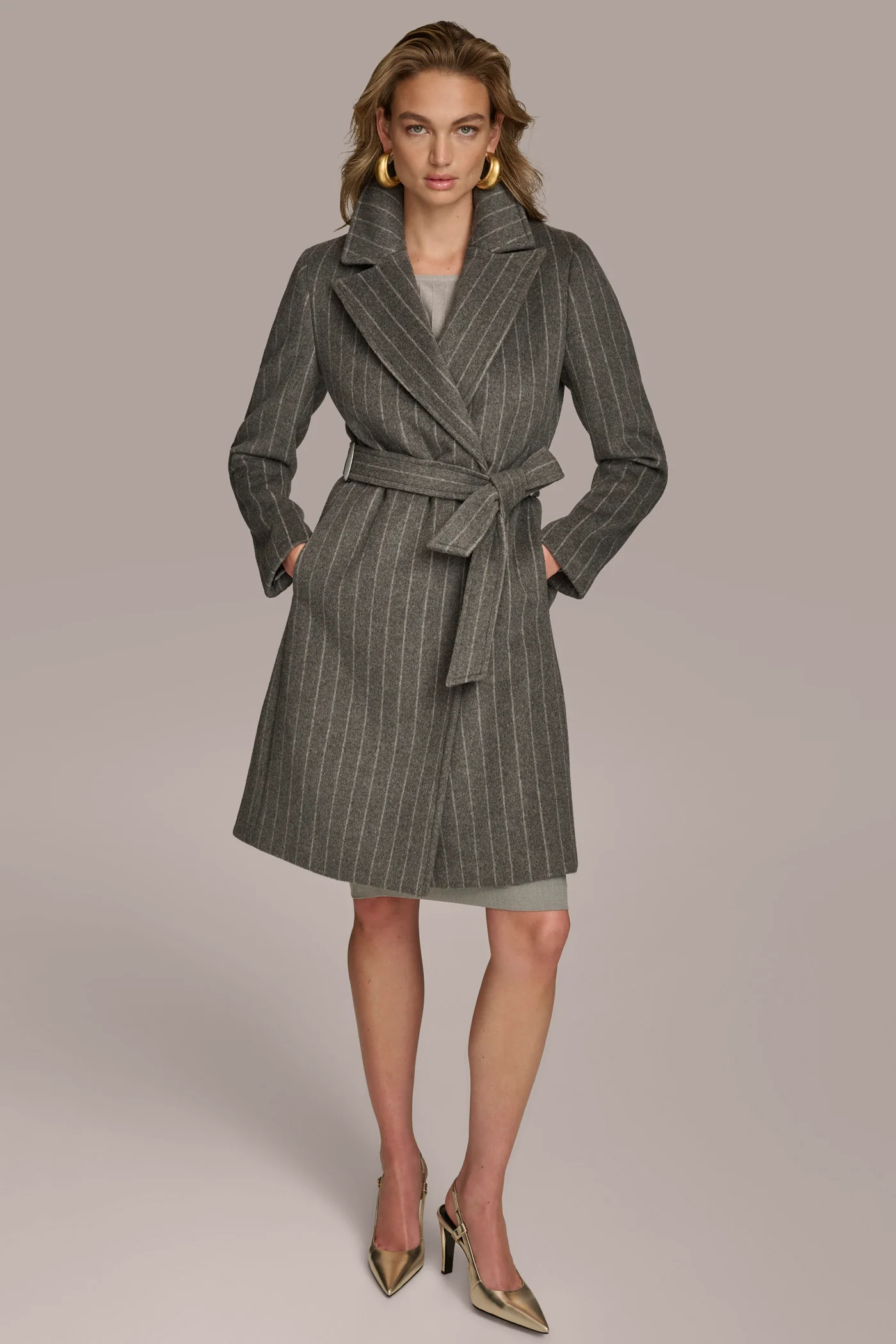 WOOL LONG WRAP COAT
