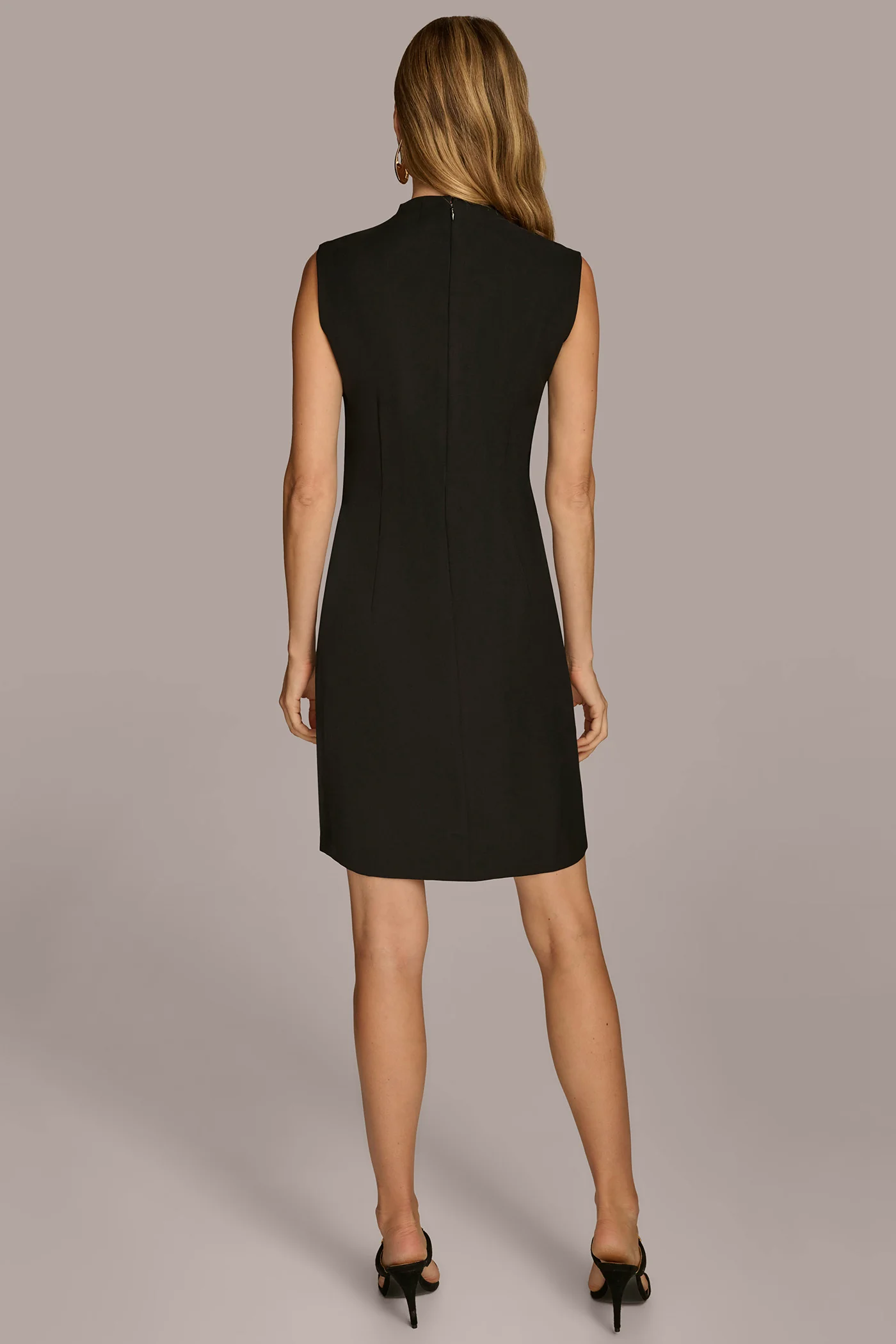 MOCK NECK DRESS WITH SIDE BELT