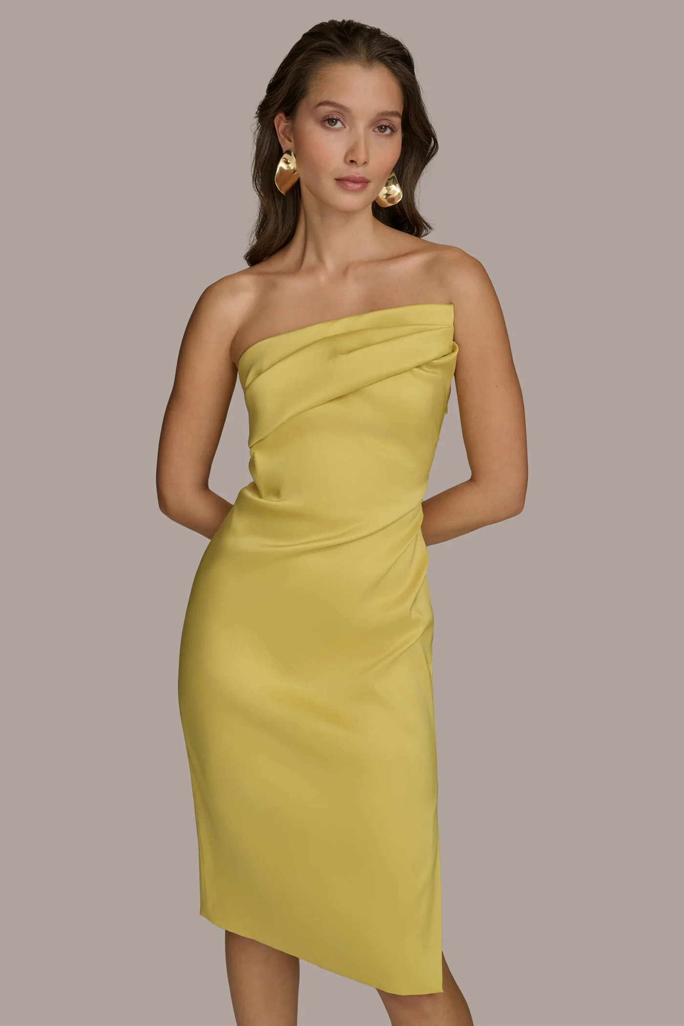 ASYMMETRICAL NECK COCKTAIL SHEATH DRESS
