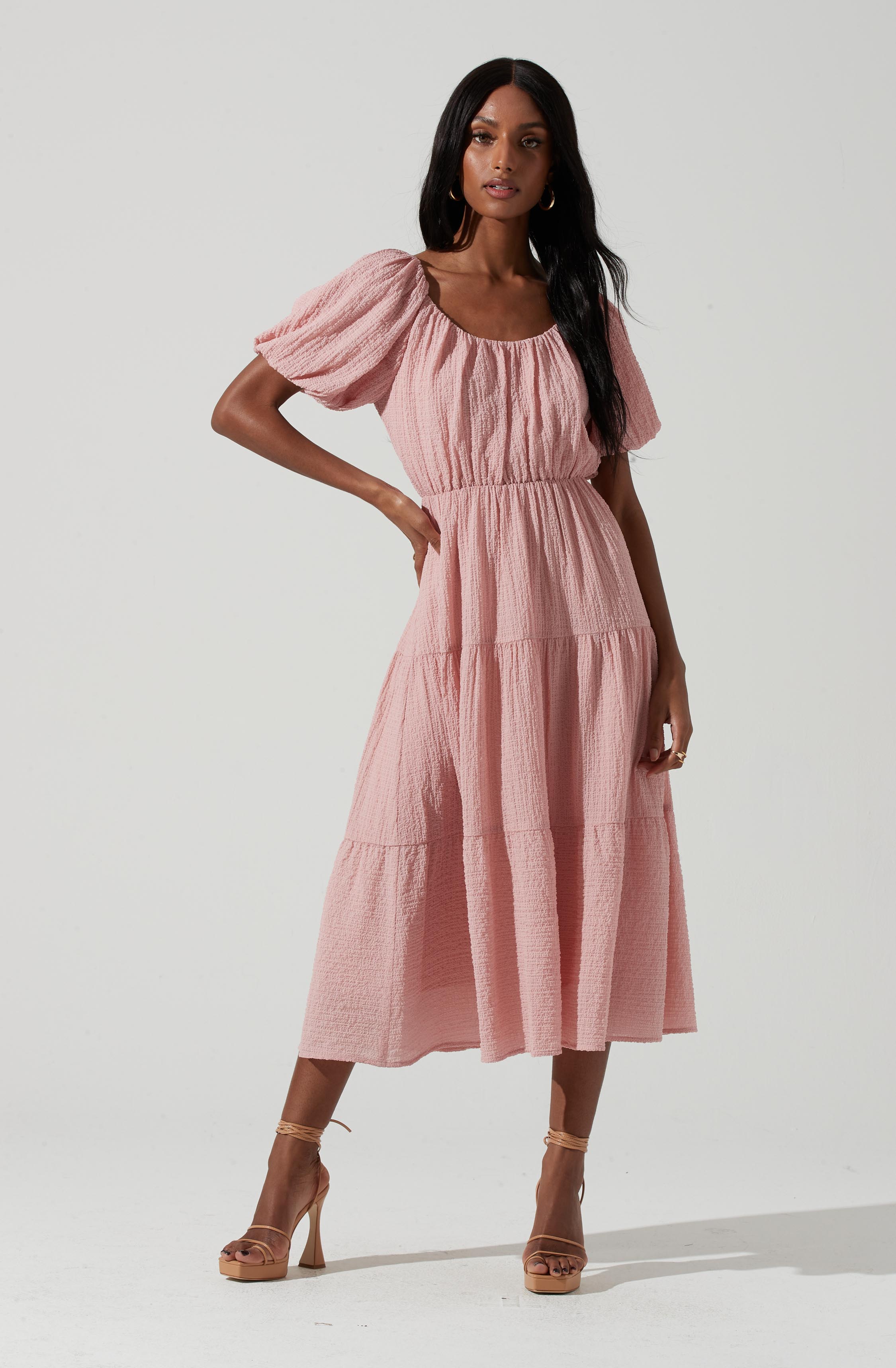 Smocked Tiered Midi Dress