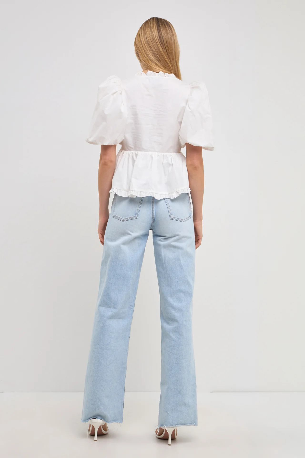 Puff Sleeve Peplum Top