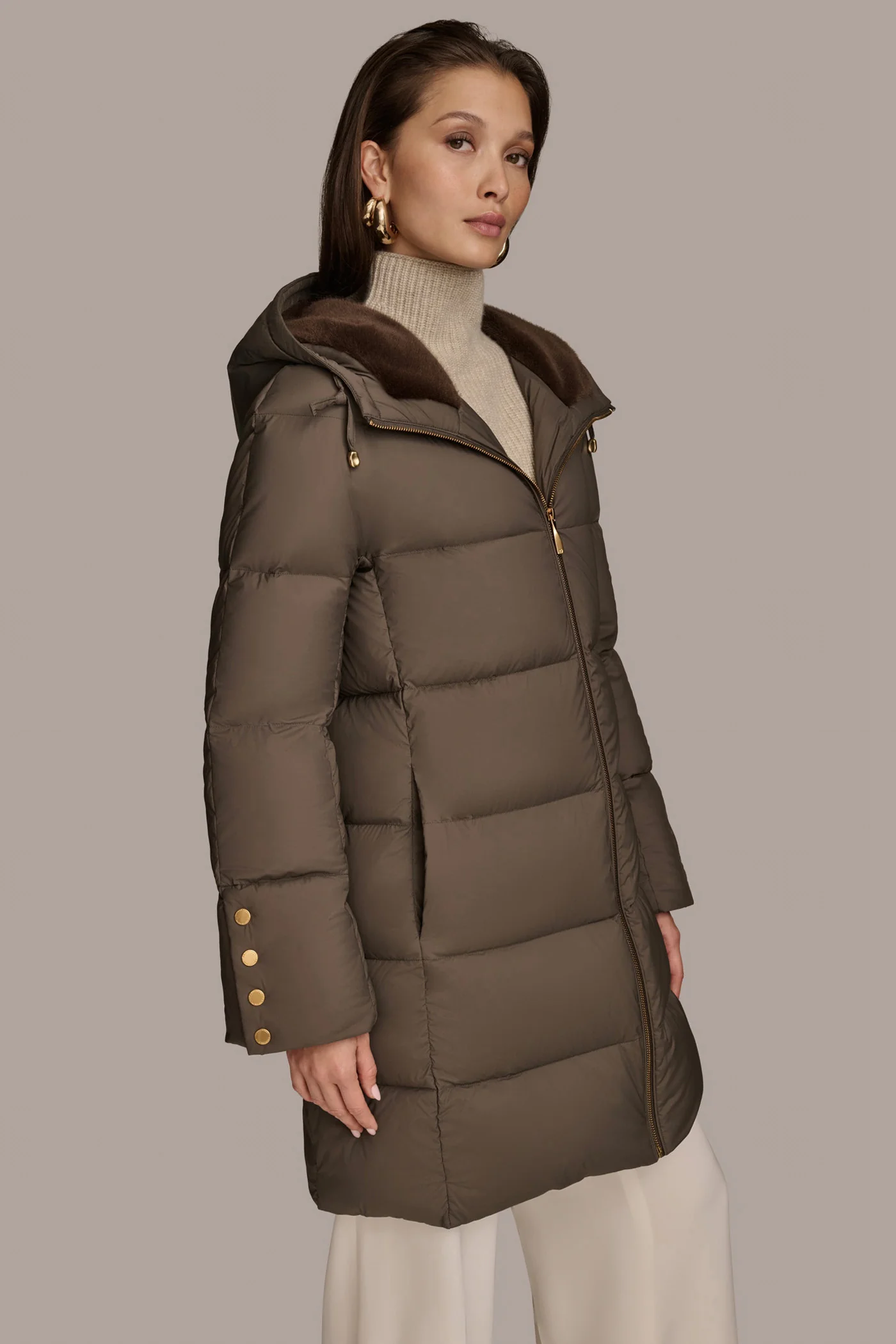 Long Hooded Down Filled Puffer Coat