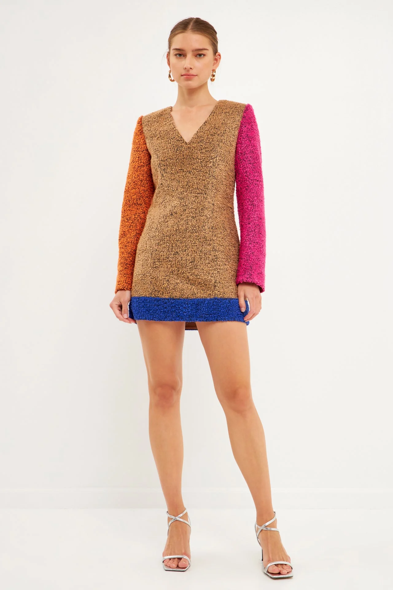 Tweed Colorblock Mini Dress