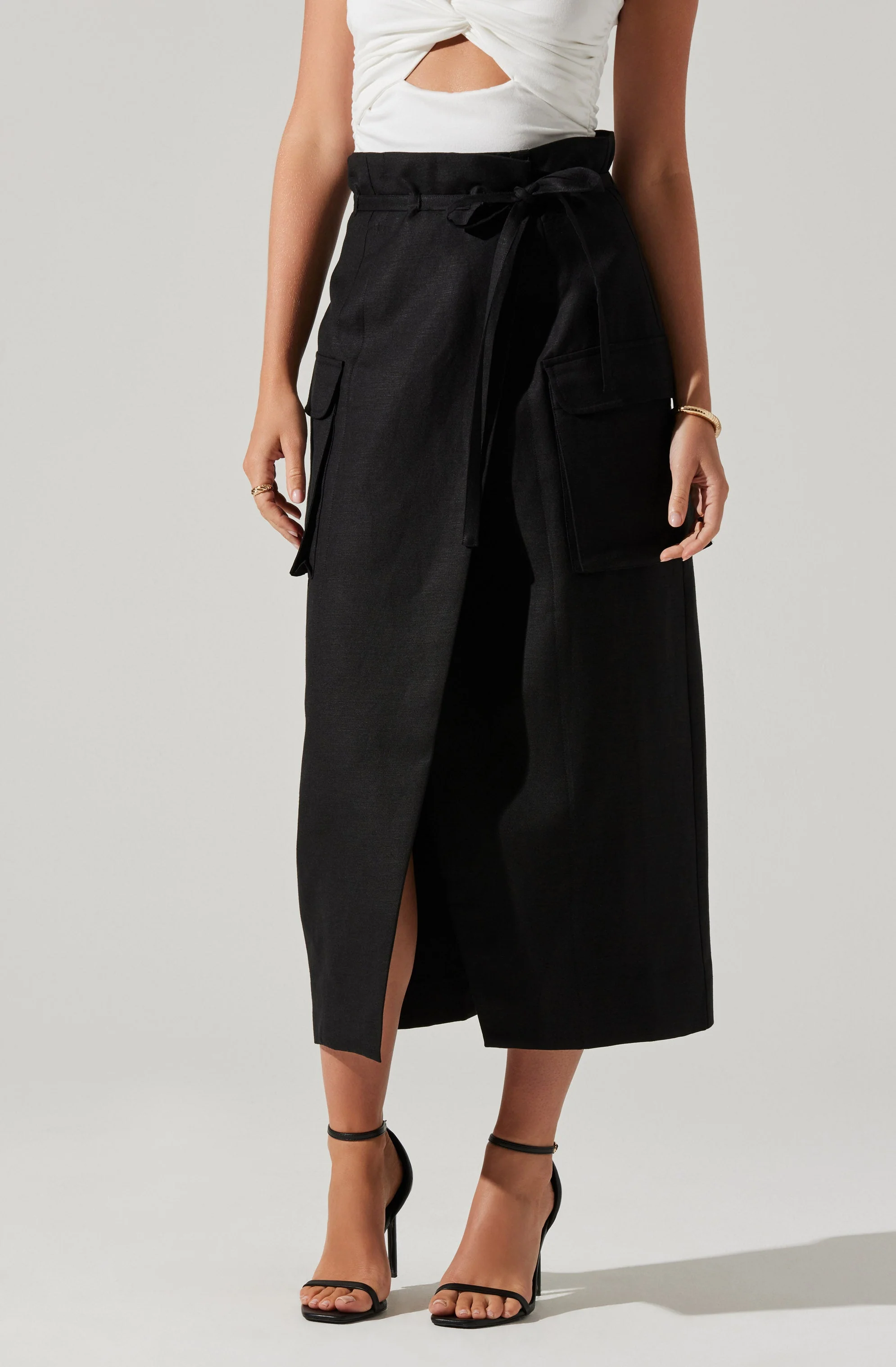 Nara Wrap Front Midi Skirt