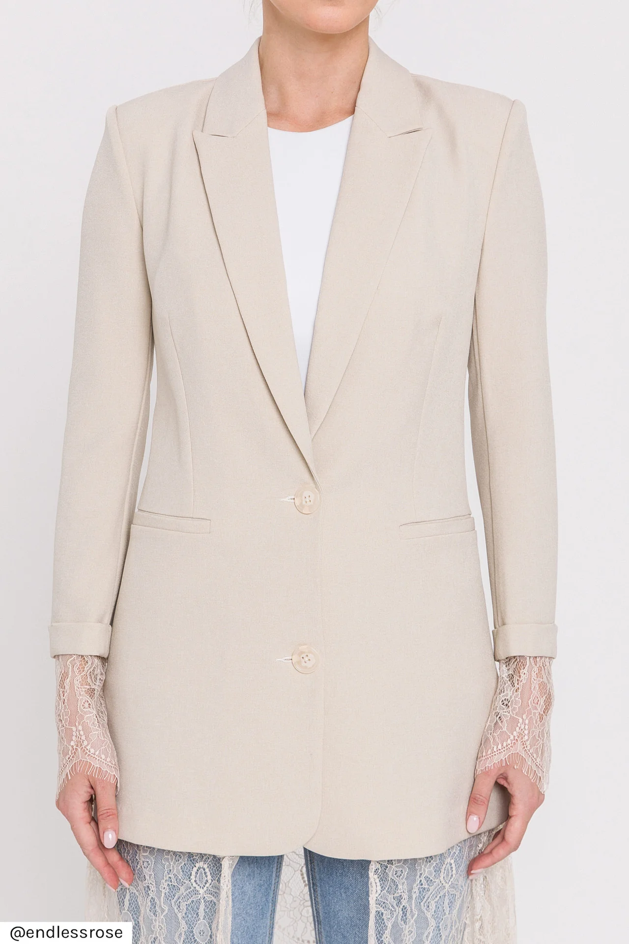 Lace Combo Blazer