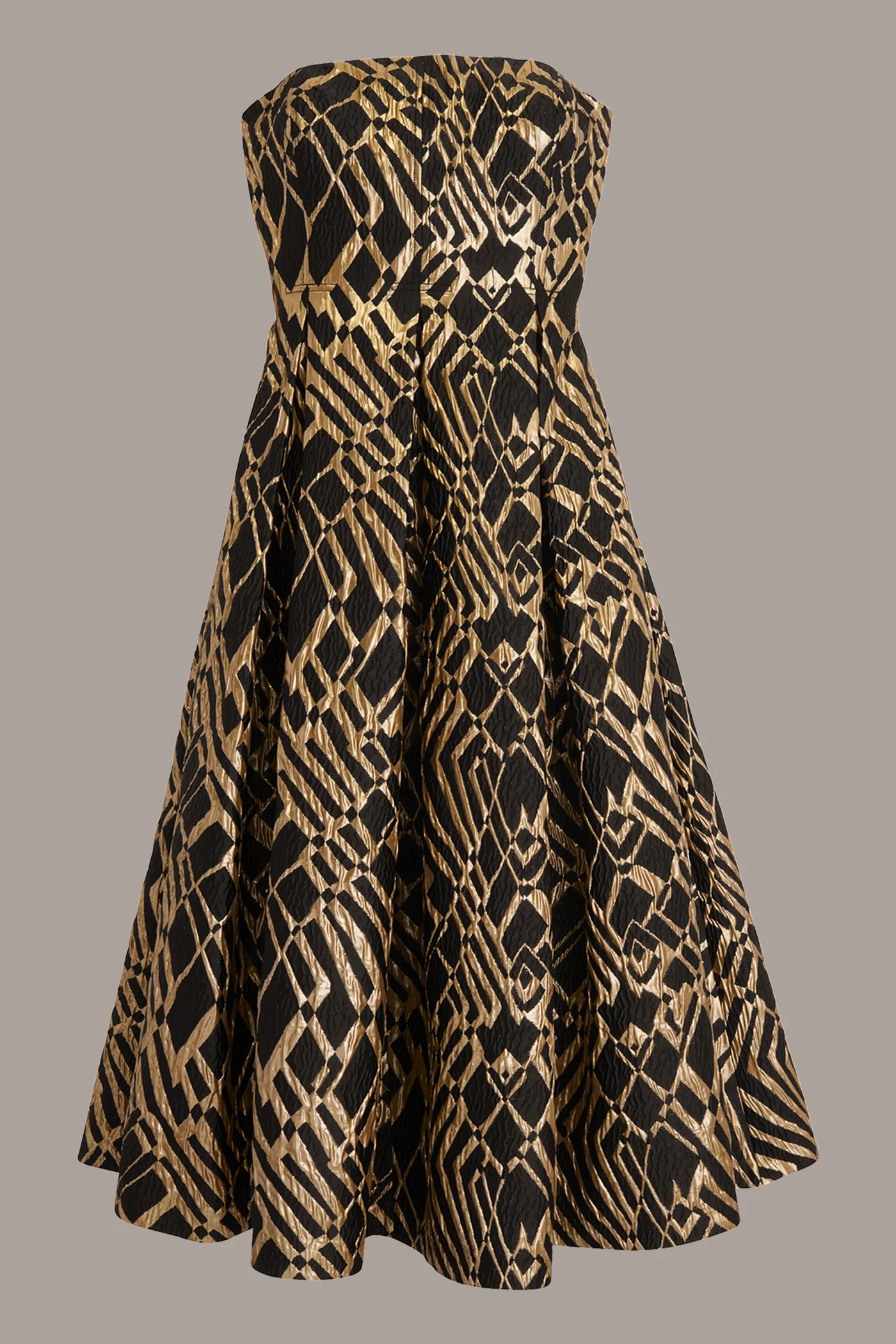 STRAPLESS FIT AND FLARE DRESS