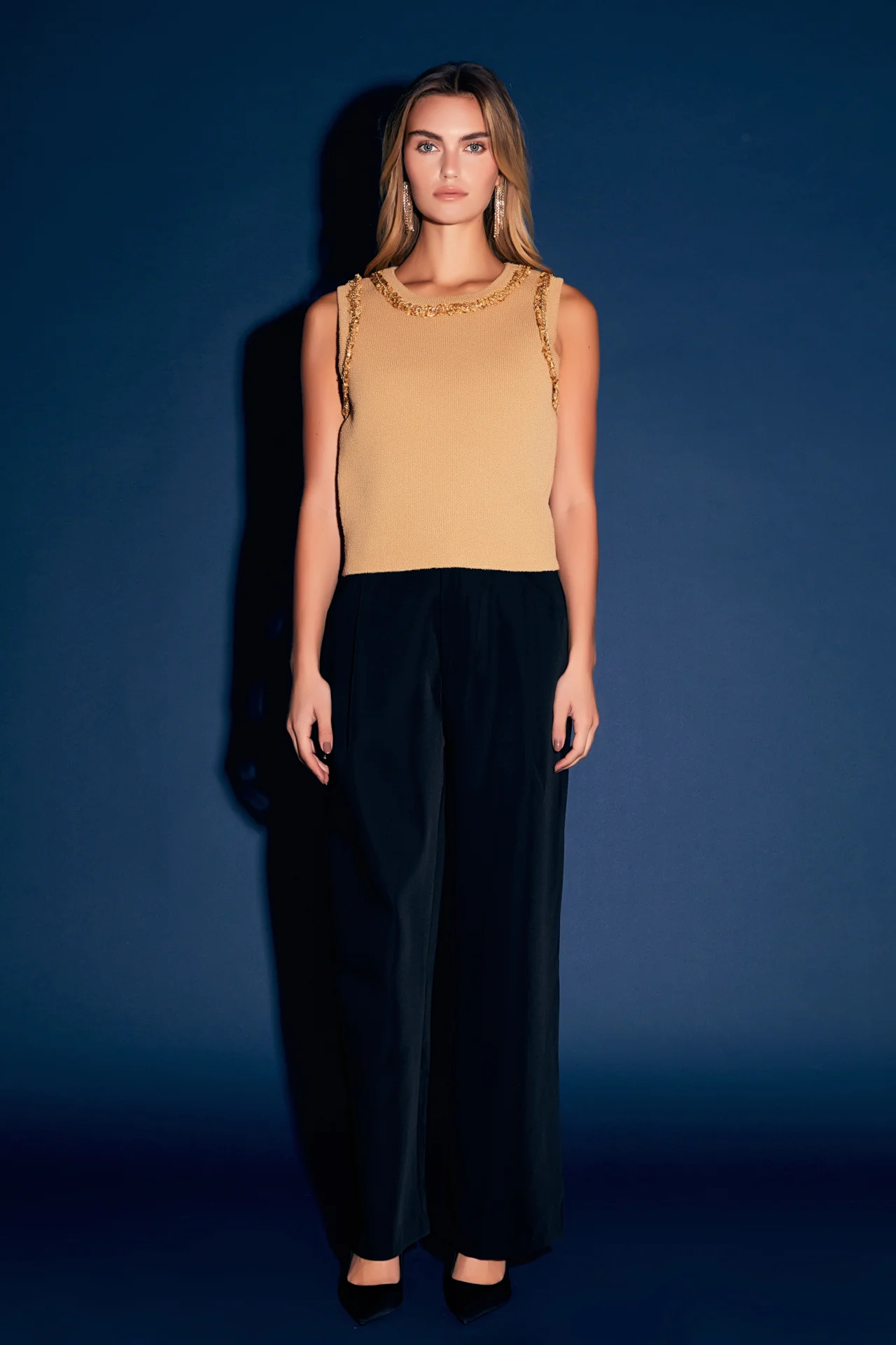 Trim Detail Knit Tank Top