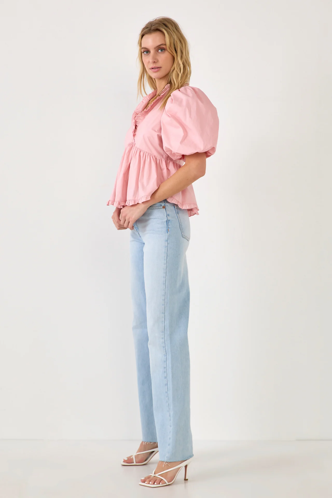 Puff Sleeve Peplum Top