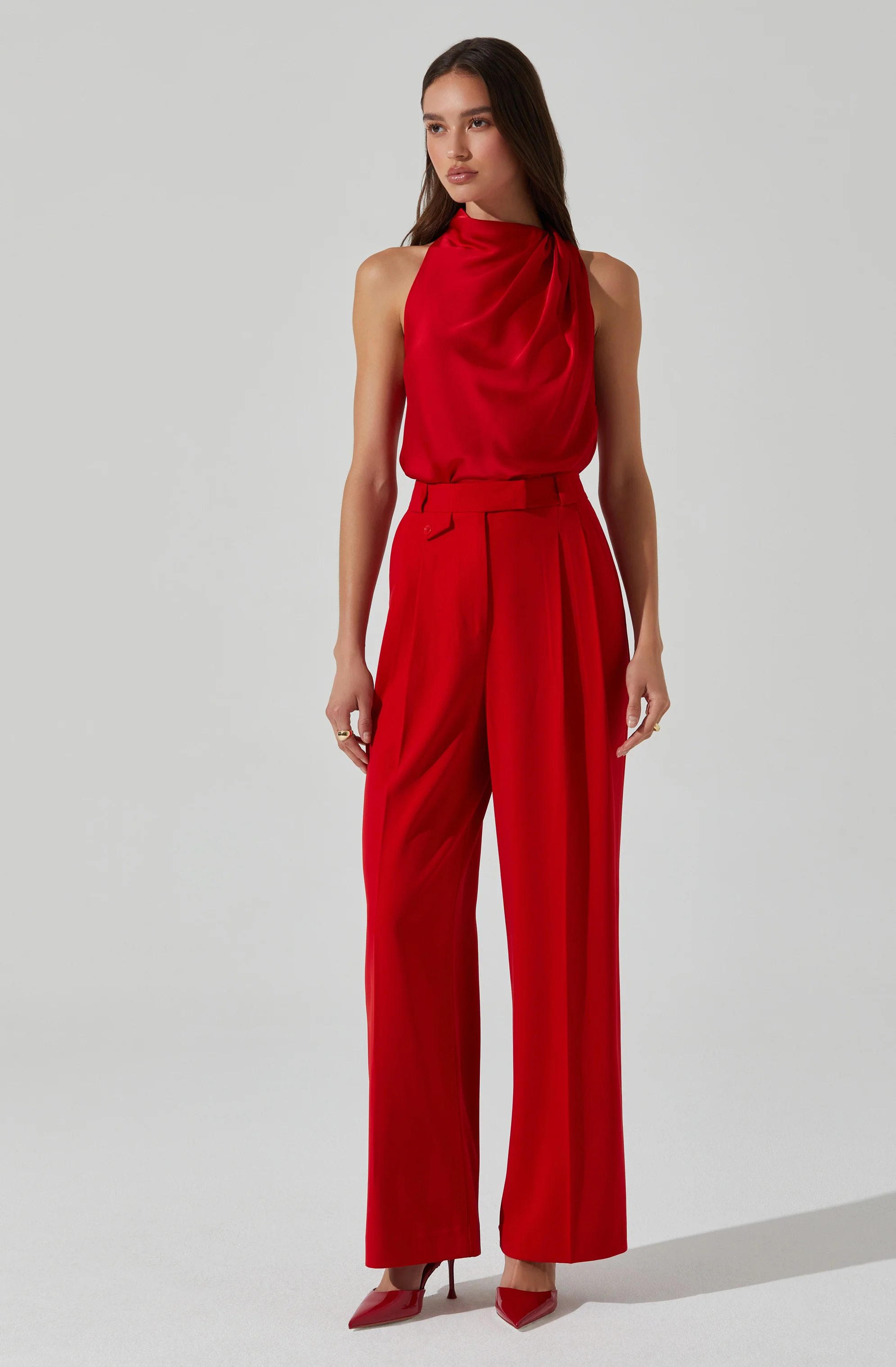 Iza Satin High Neck Top