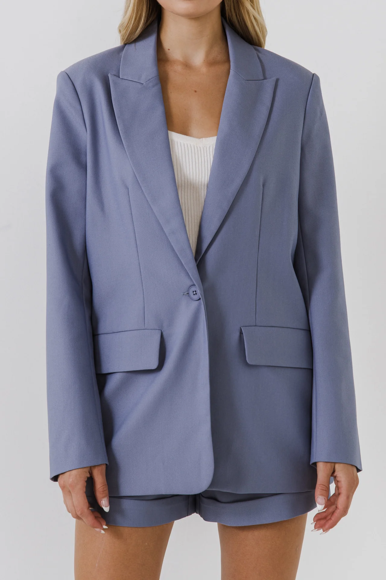 Single Breasted Buttoned Blazer