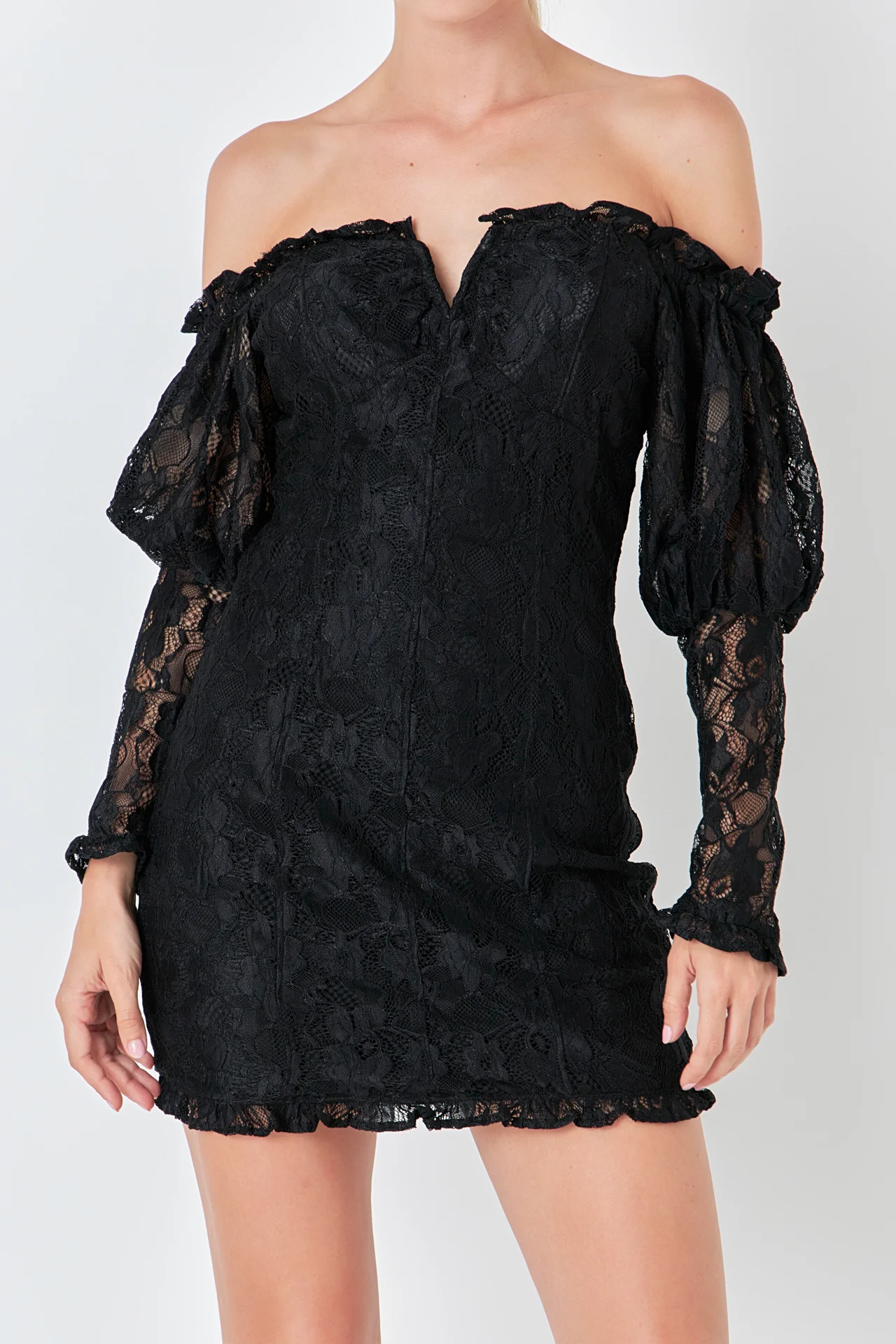 Off the Shoulder Fitted Mini Dress