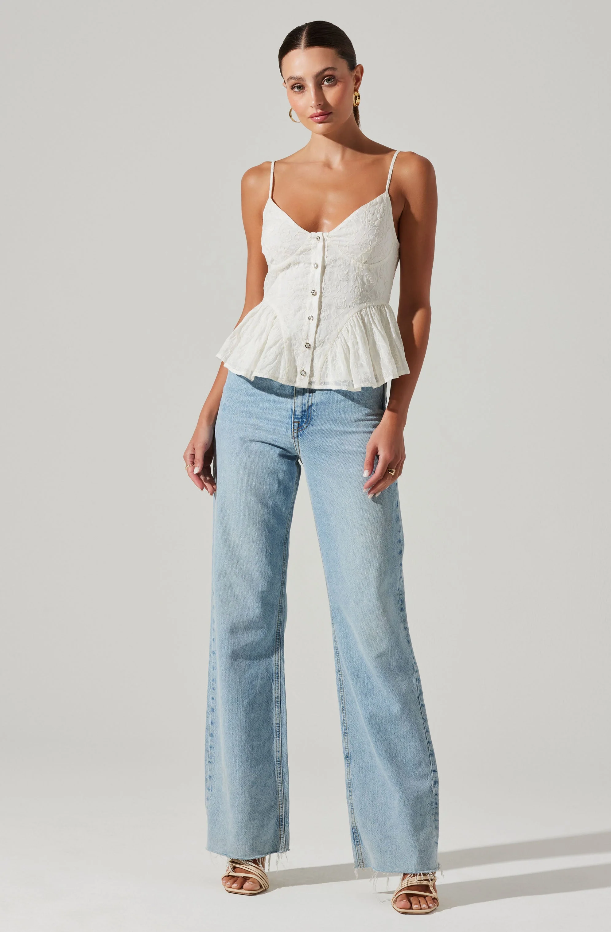 Emmy Embellished Peplum Top