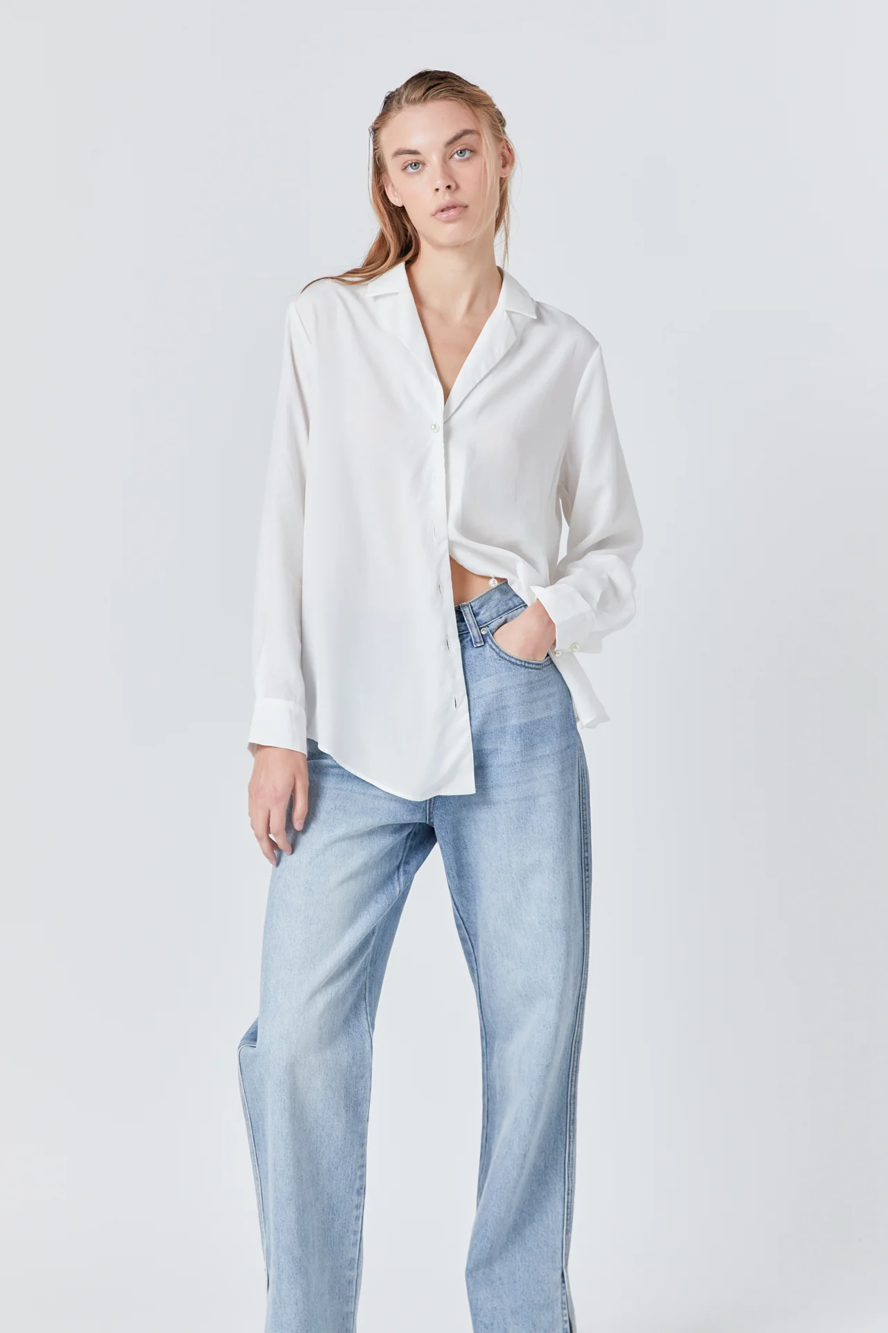 Pearl Button Collared Shirt