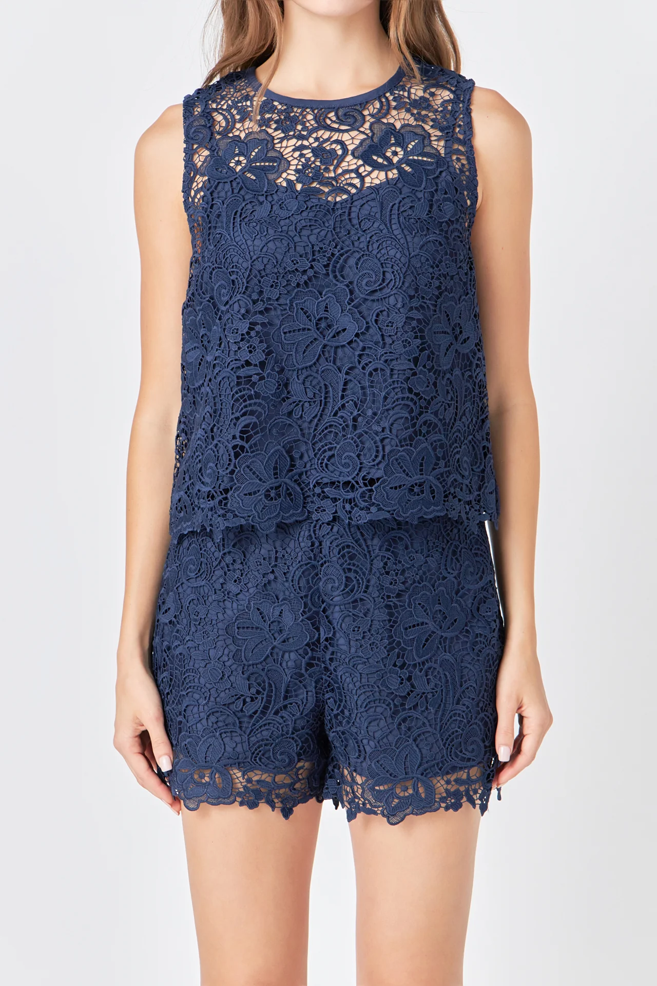 Deco Lace Sleeveless Top