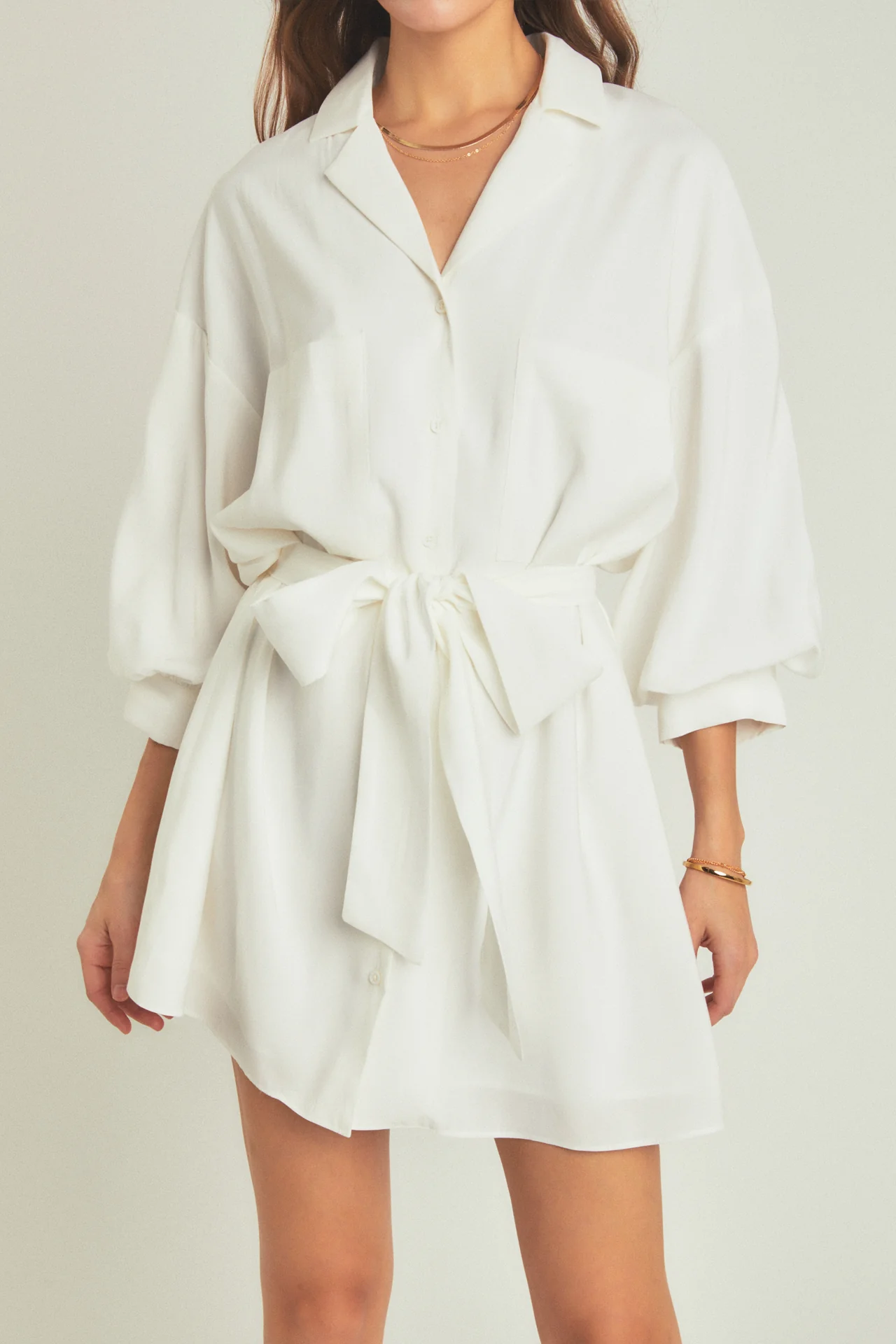 Belted Mini Shirt Dress