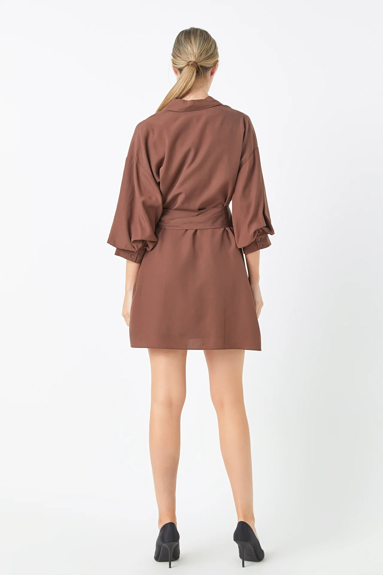 Belted Mini Shirt Dress