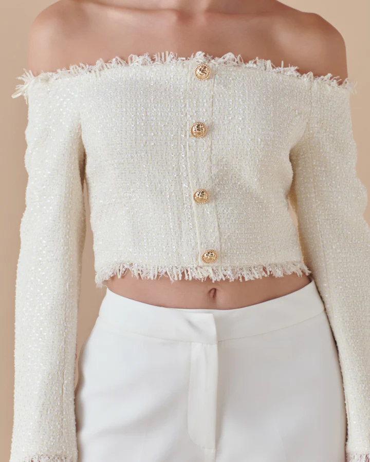 Off-The-Shoulder Long Sleeve Top