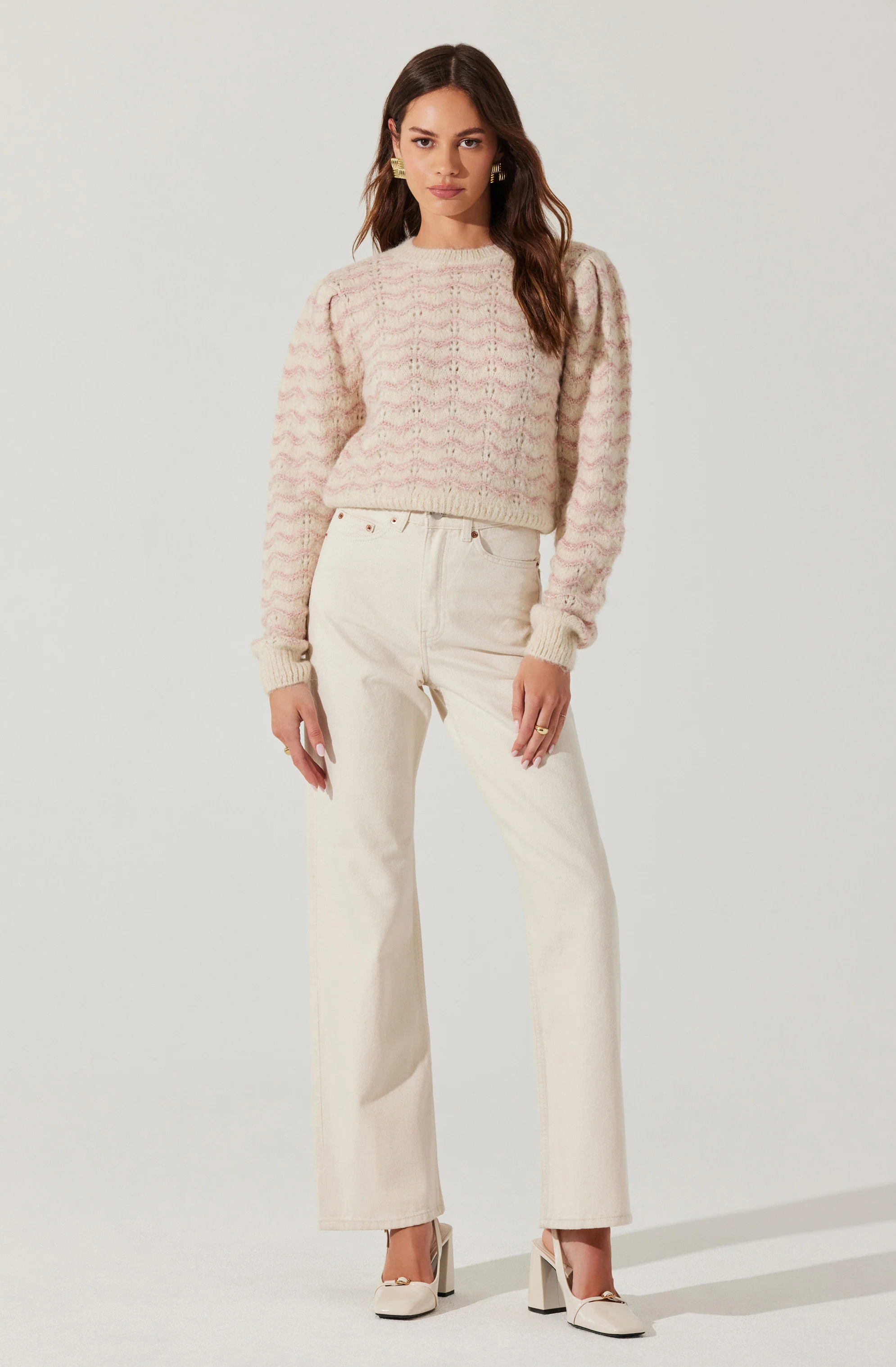 Jaylani Striped Pointelle Sweater