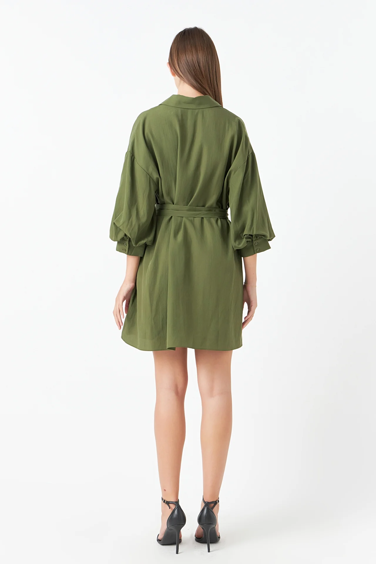 Belted Mini Shirt Dress
