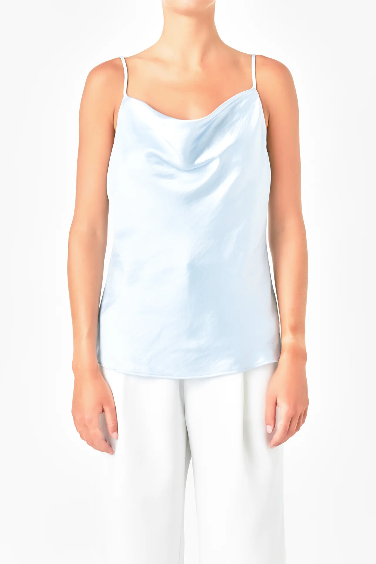 Satin Cowl Neck Top