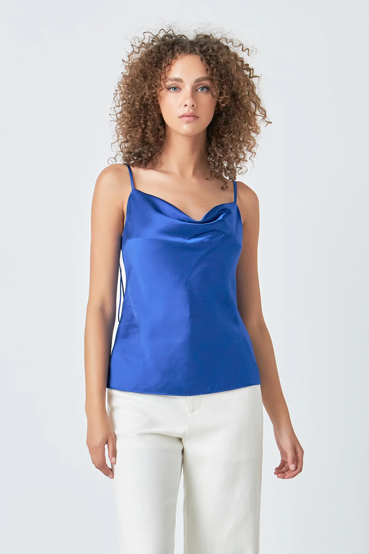 Satin Cowl Neck Top