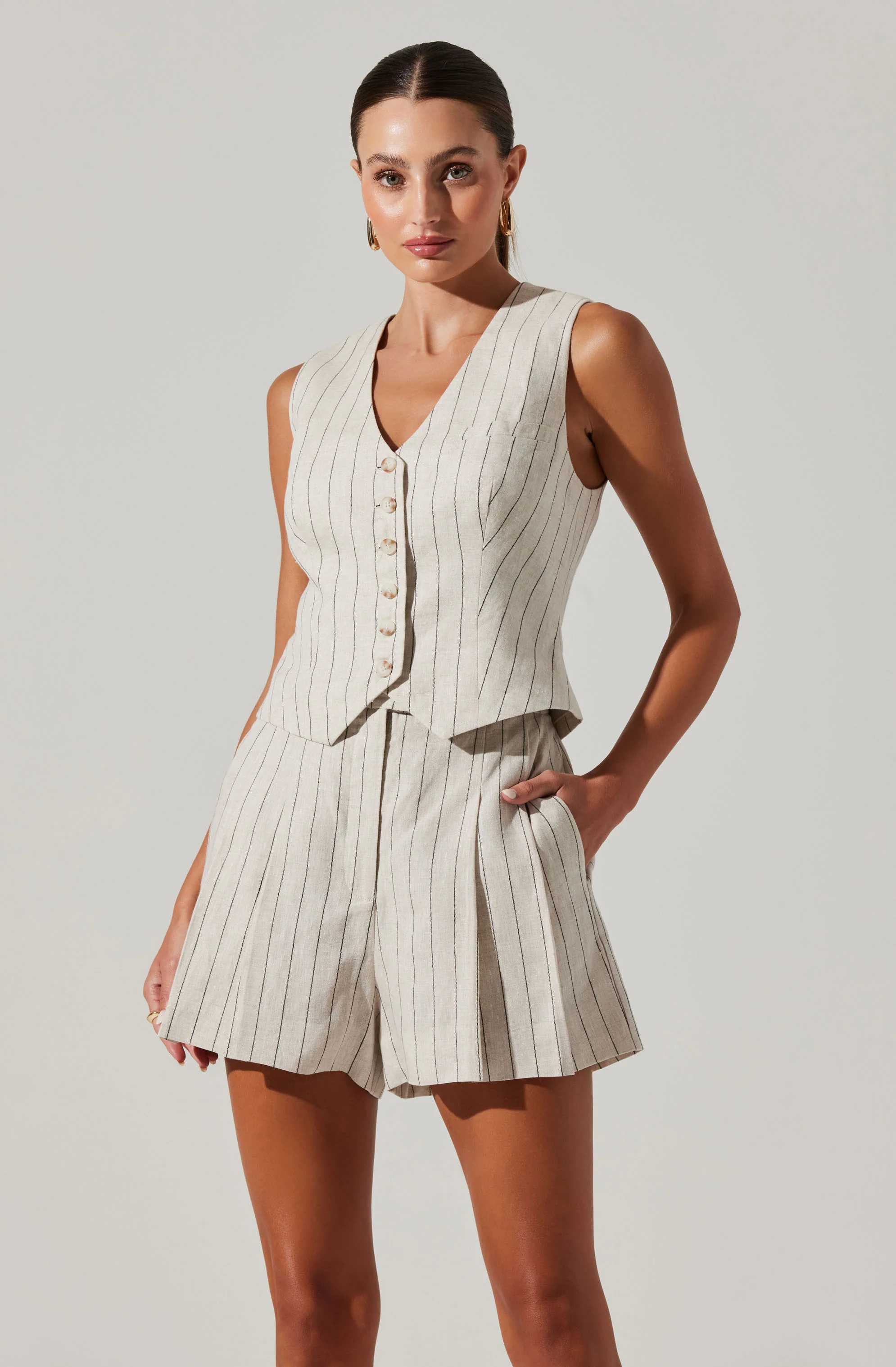 Preston Pinstripe Shorts