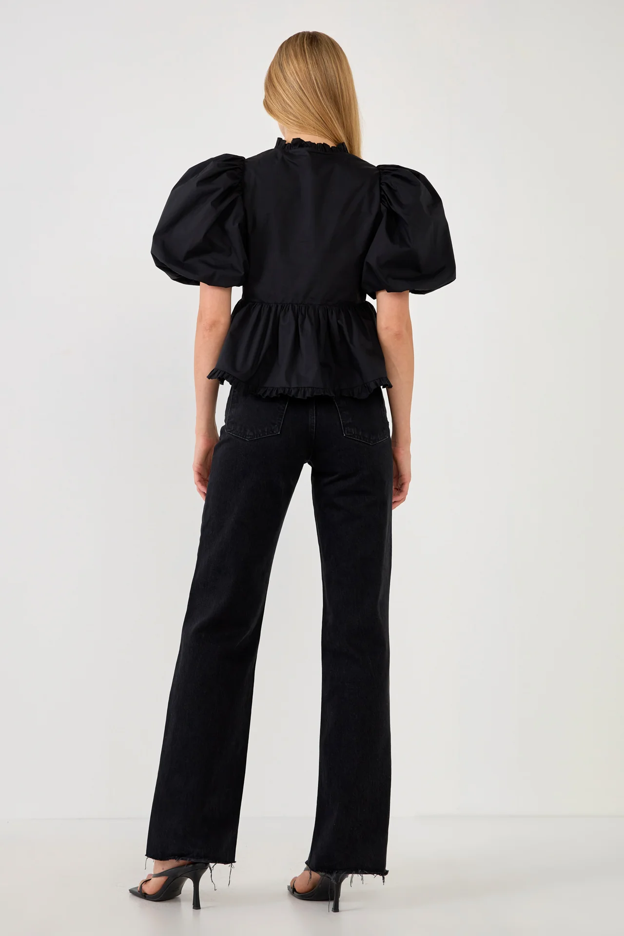 Puff Sleeve Peplum Top