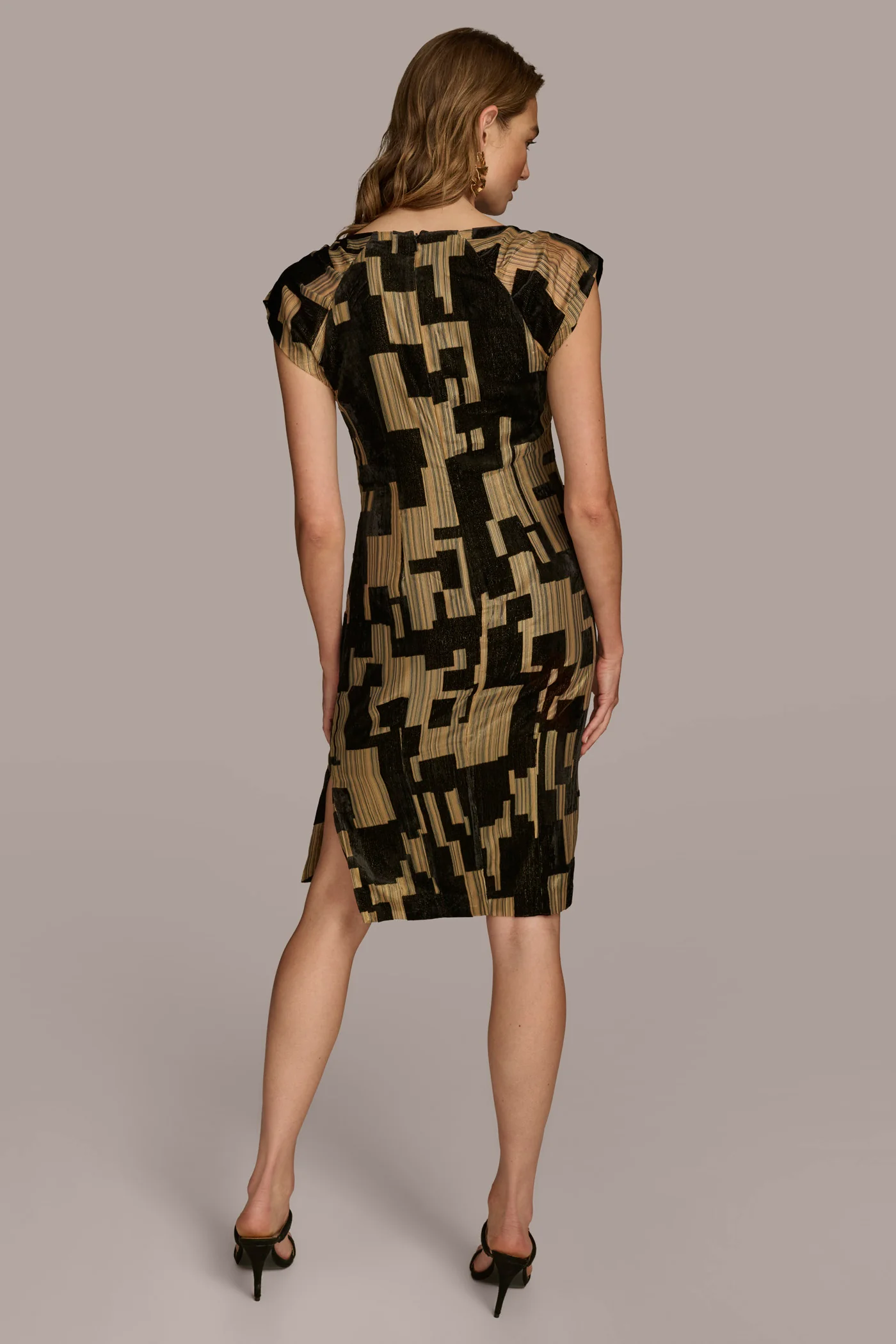 VELVET BURNOUT SHEATH DRESS