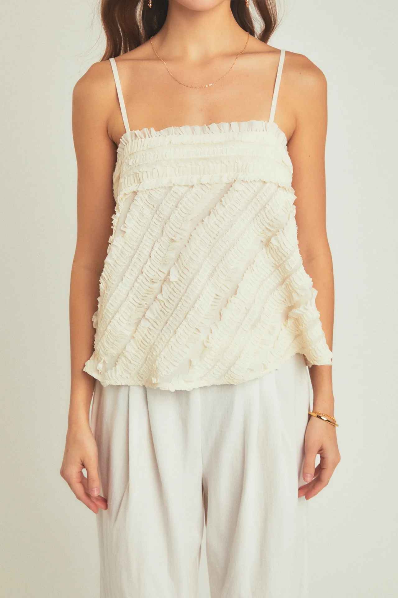 Ruffled Sleeveless Top
