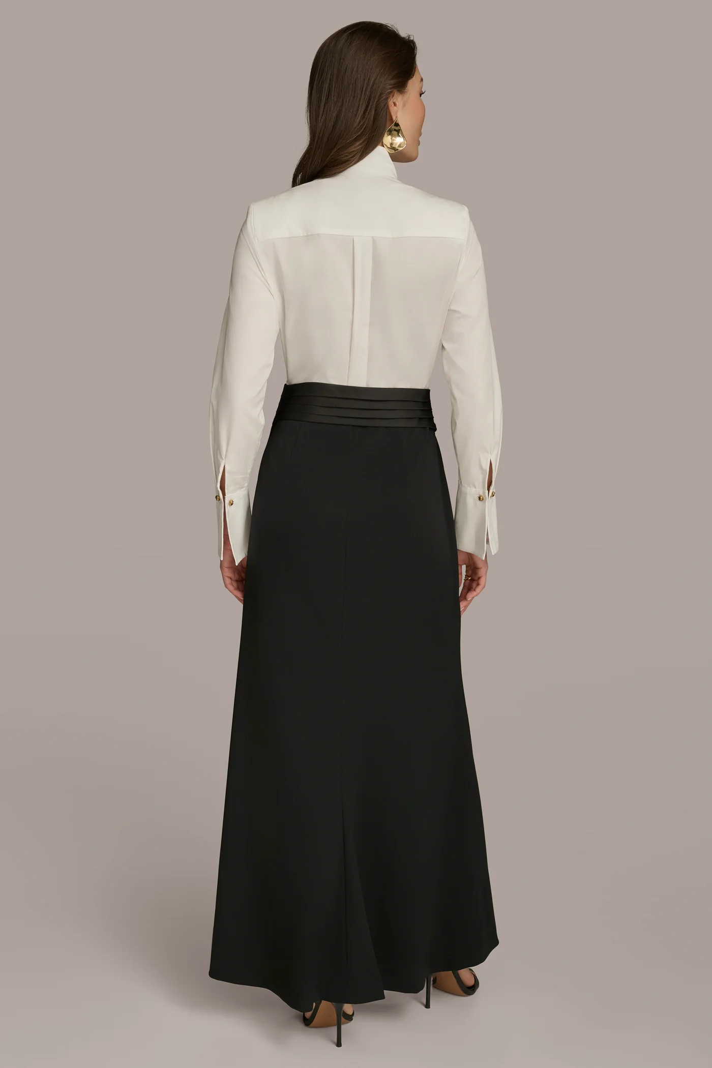 TUXEDO GOWN WITH FRENCH CUFFS