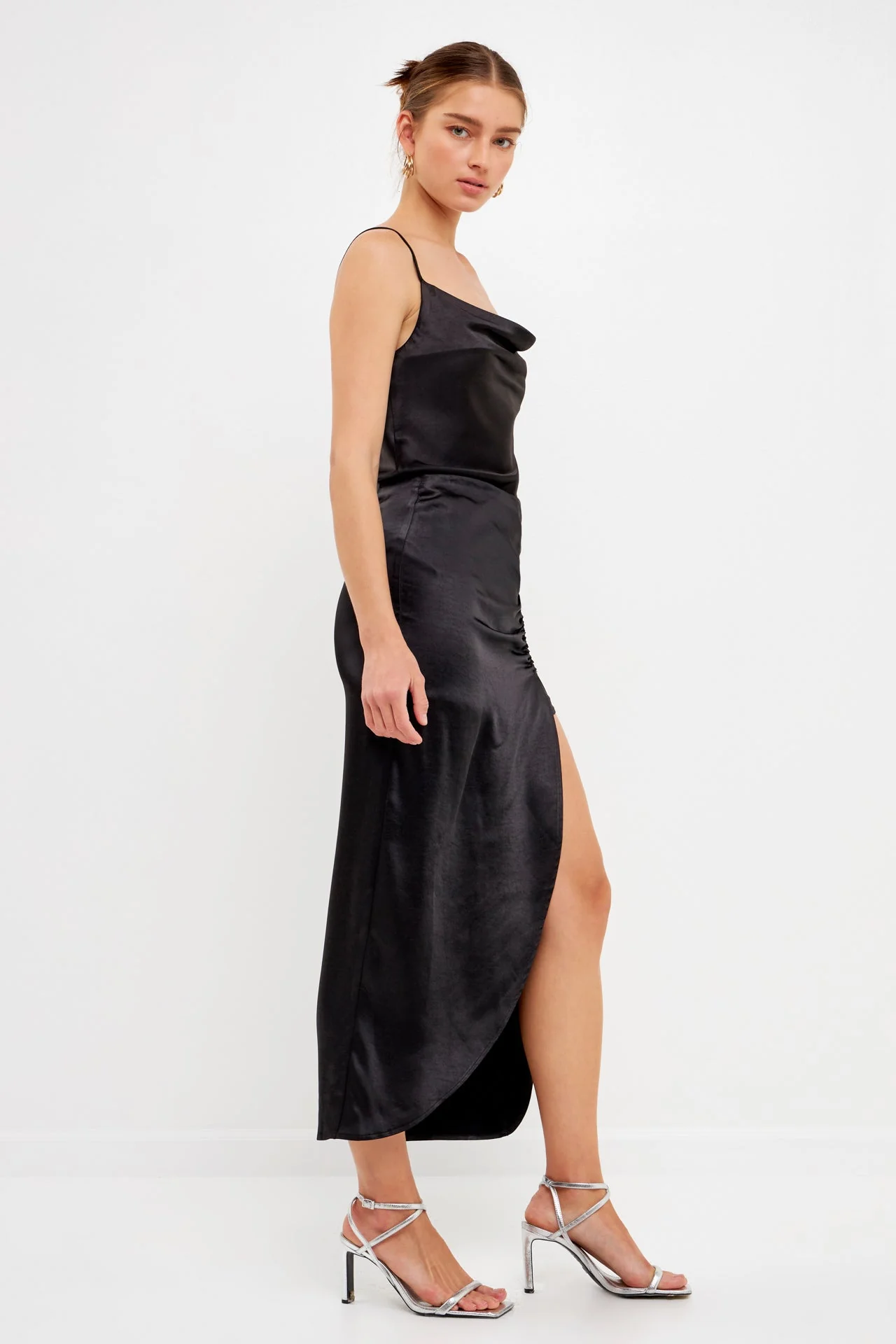 Front Slit Midi Skirt
